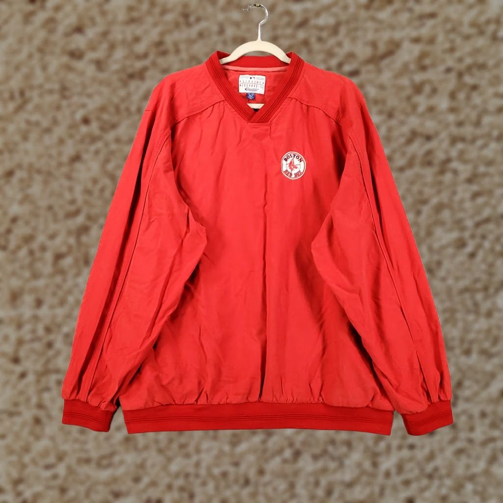 Vintage Genuine Merchandise Red Sox Windshirt Jacket Mens 2XL Red Windbreaker Baseball Pullover Zipless? No—Pullover Jacket Men's Red Windsock? Size US XXL / EU 58 / 5 - 1 Thumbnail
