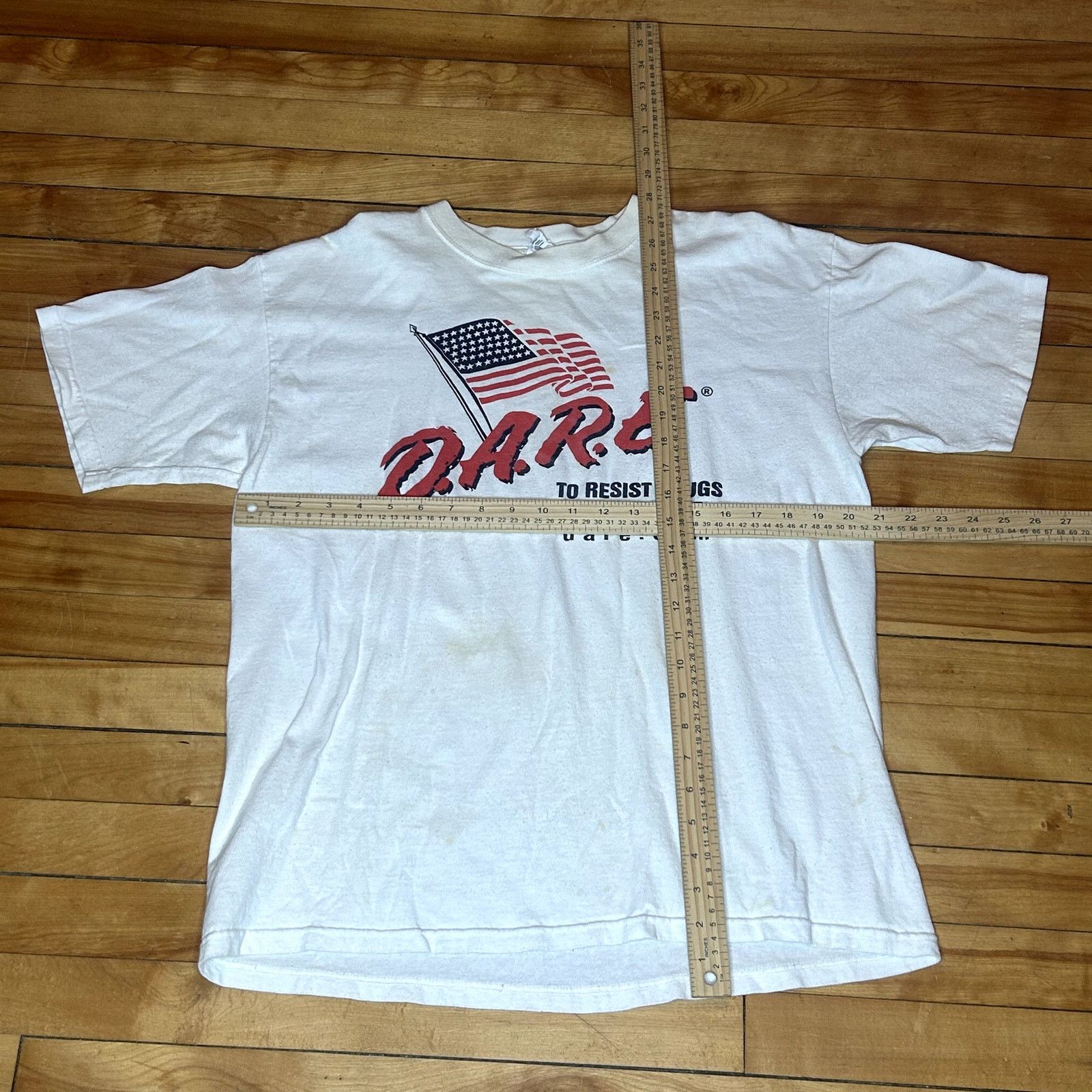 Vintage Y2K DARE White T-Shirt Large Size US L / EU 52-54 / 3 - 6 Thumbnail