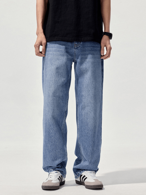 Japanese Brand × Jean Washed blue men's all-match loose straight jeans Size US 32 / EU 48 - 2 Thumbnail