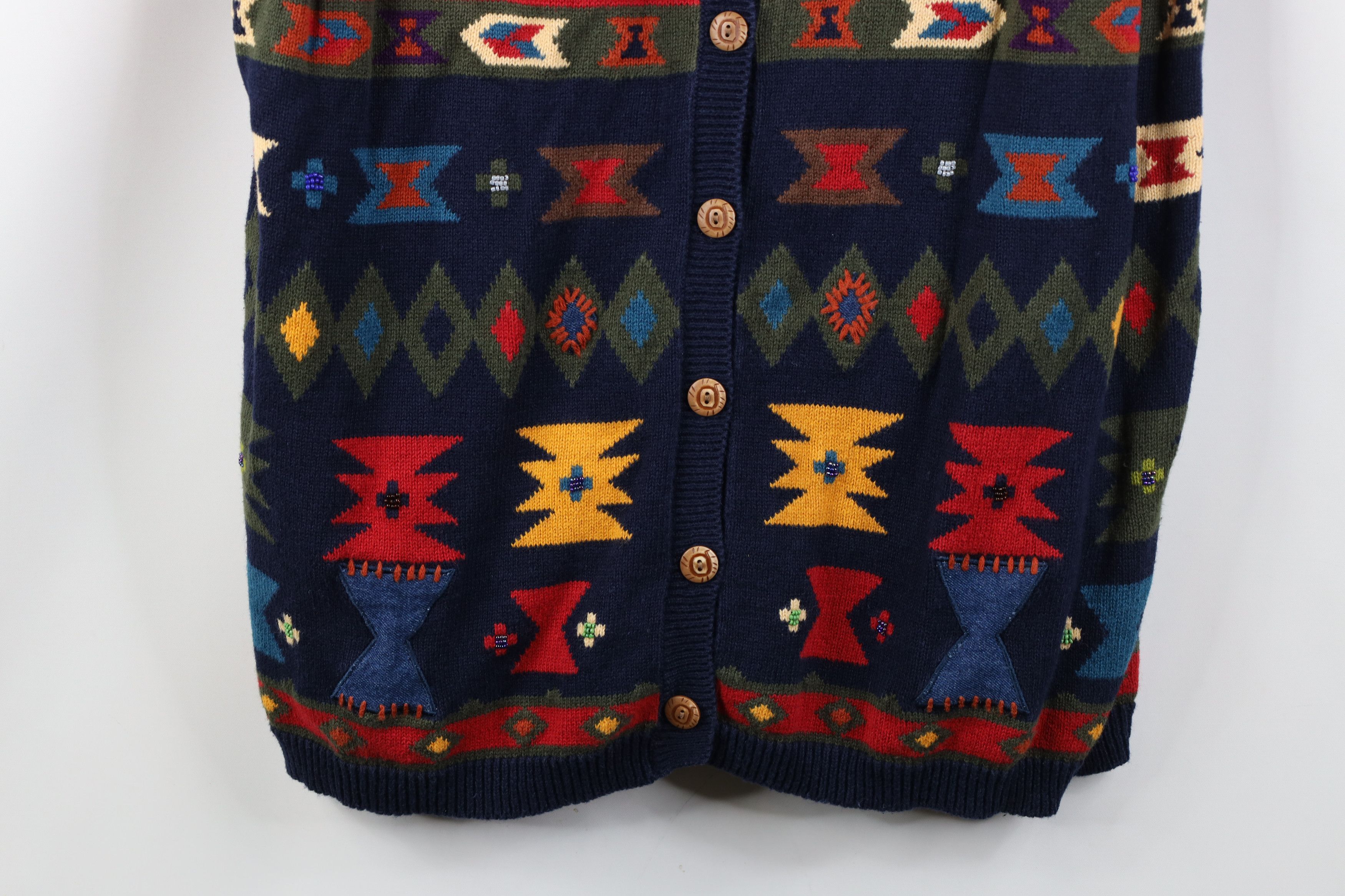 Vintage Vintage 90s Streetwear Southwestern Knit Sweater Vest Size XL / US 12-14 / IT 48-50 - 3 Thumbnail