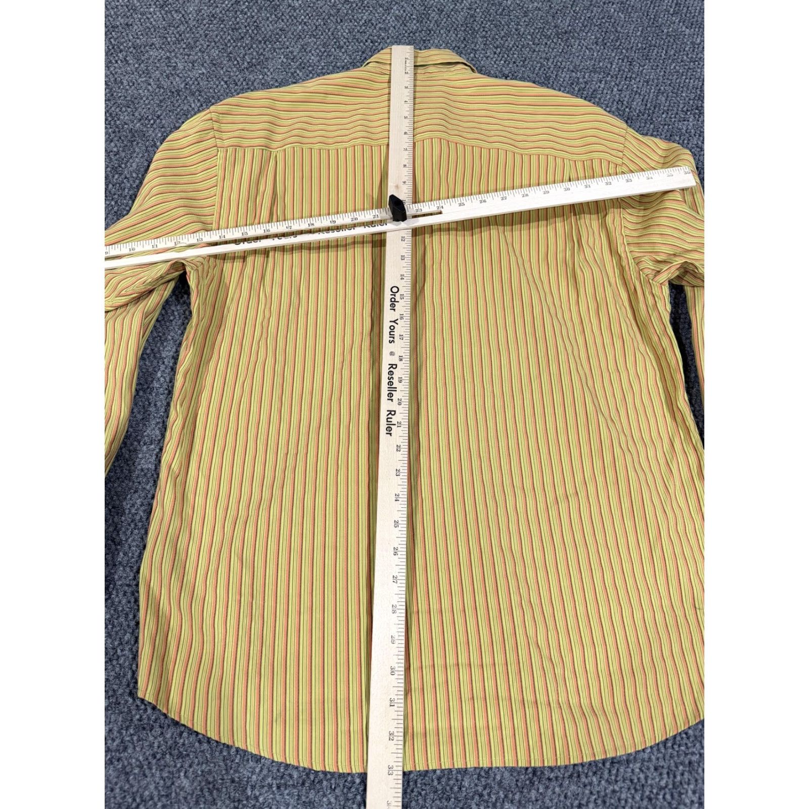 BUGATCHI Bugatchi Uomo Shirt Mens L Yellow Stripe Long Sleeve Button Front Dress Top Size US L / EU 52-54 / 3 - 7 Thumbnail