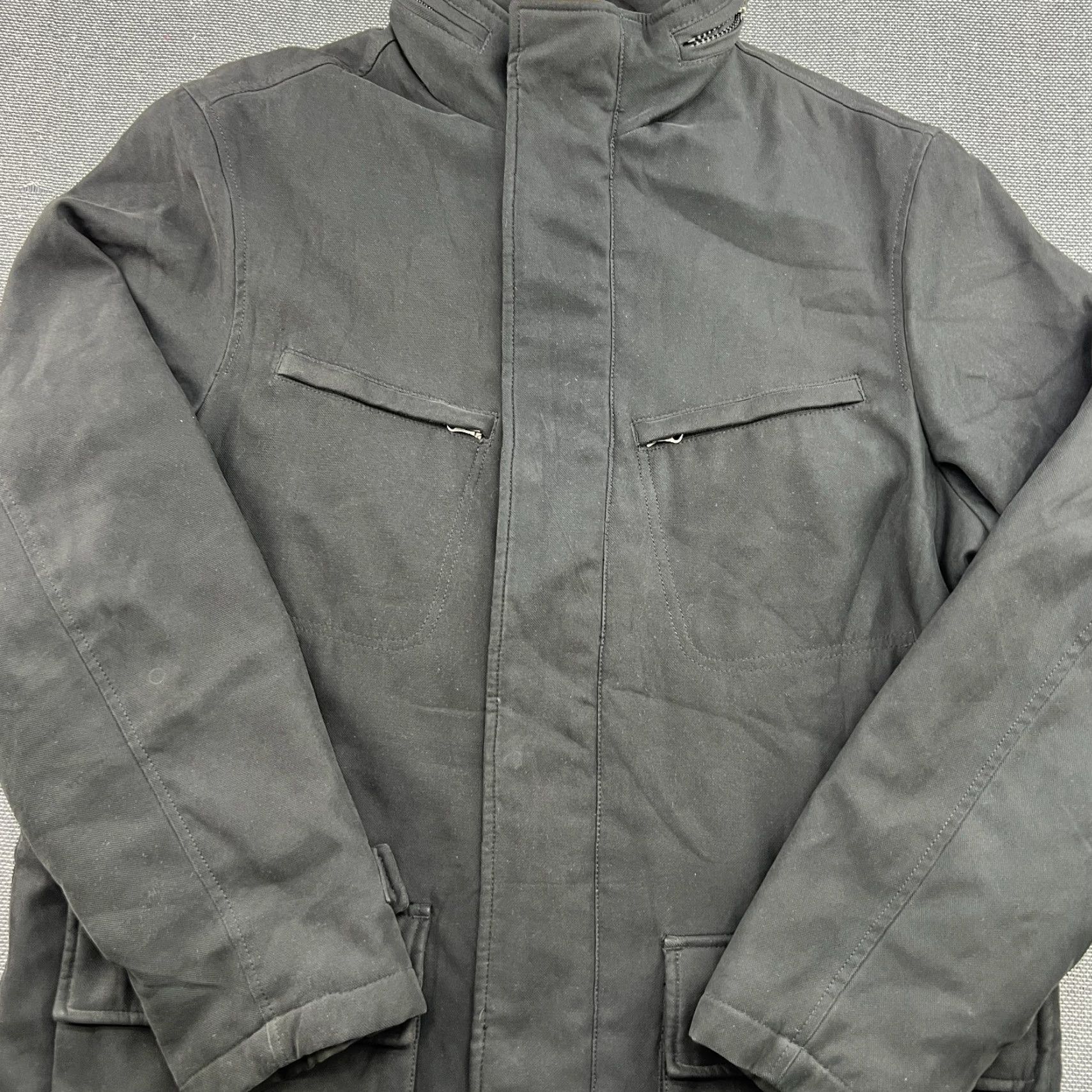 Vintage Boggi Milano Army Style Jacket Coat Mens Large Black Quilted Lining Hood M65 Size US L / EU 52-54 / 3 - 3 Thumbnail