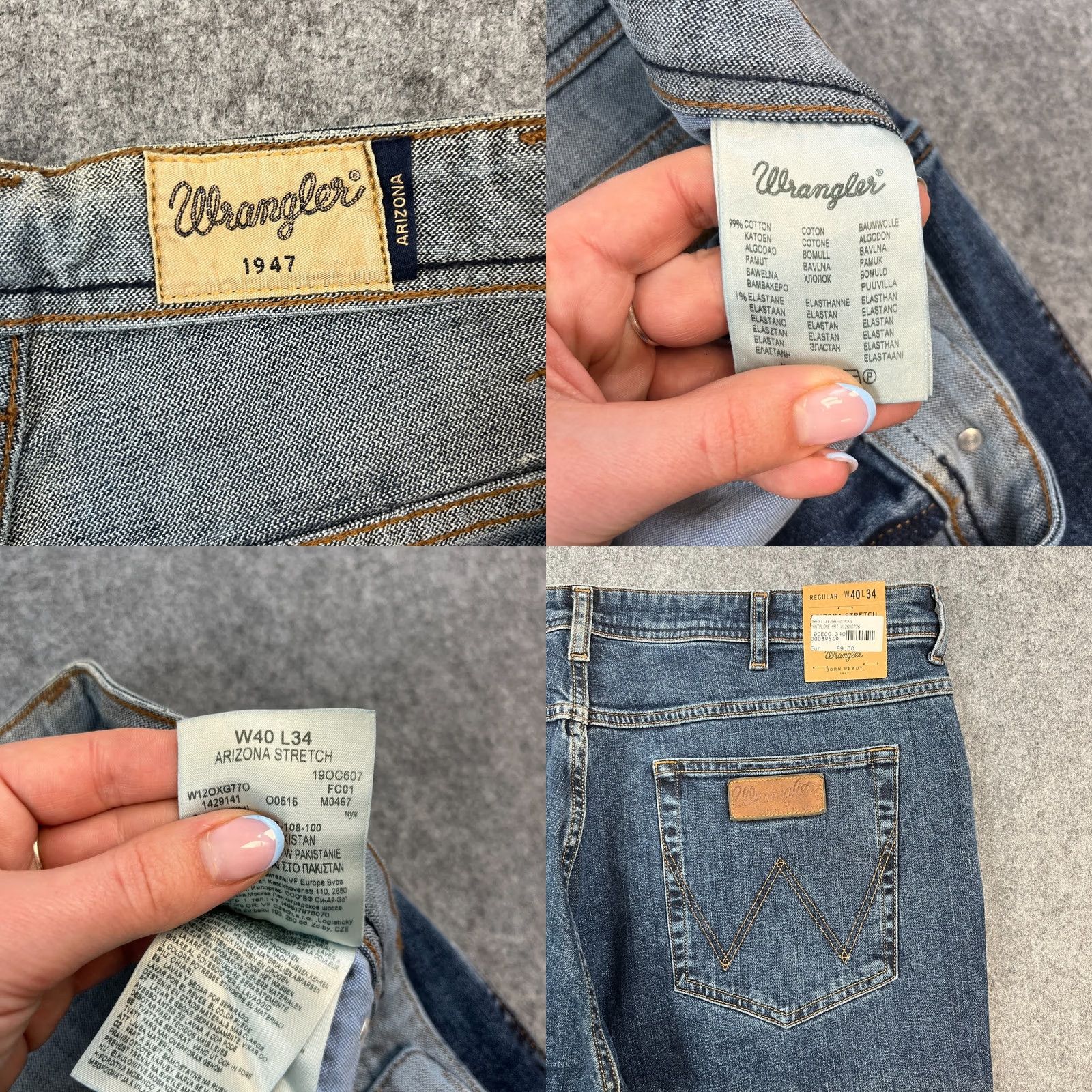 Wrangler VINTAGE Wrangler Arizona Stretch Jeans Straight 40 34 Dark Blue Denim Zip Fly 5-Pocket Mens Jeans Womens? Size US 40 / EU 56 - 8 Thumbnail