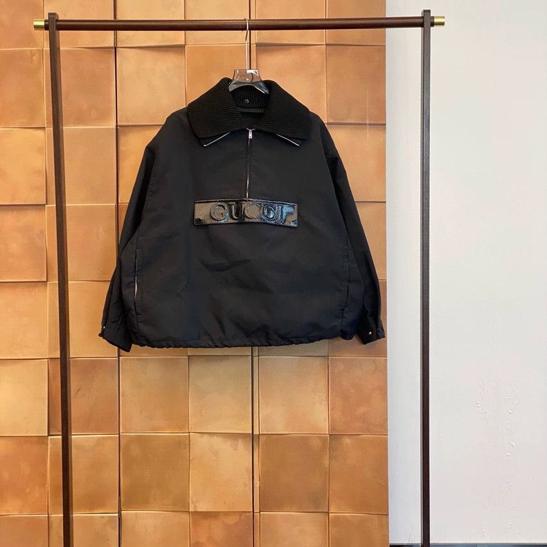 Gucci Ss24's latest black letter logo windbreaker jacket 25