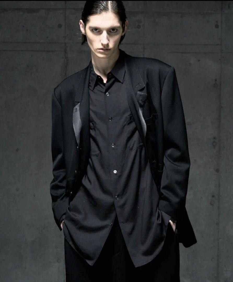 Yohji Yamamoto POUR HOMME 24ss Silk switching wool tuxedo jacket Size US M / EU 48-50 / 2 - 1 Thumbnail