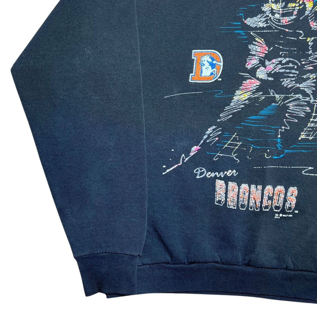 NFL Vtg 1991 NFL Denver Broncos Player Art Spell Out Sweatshirt Size US XL / EU 56 / 4 - 19 Thumbnail