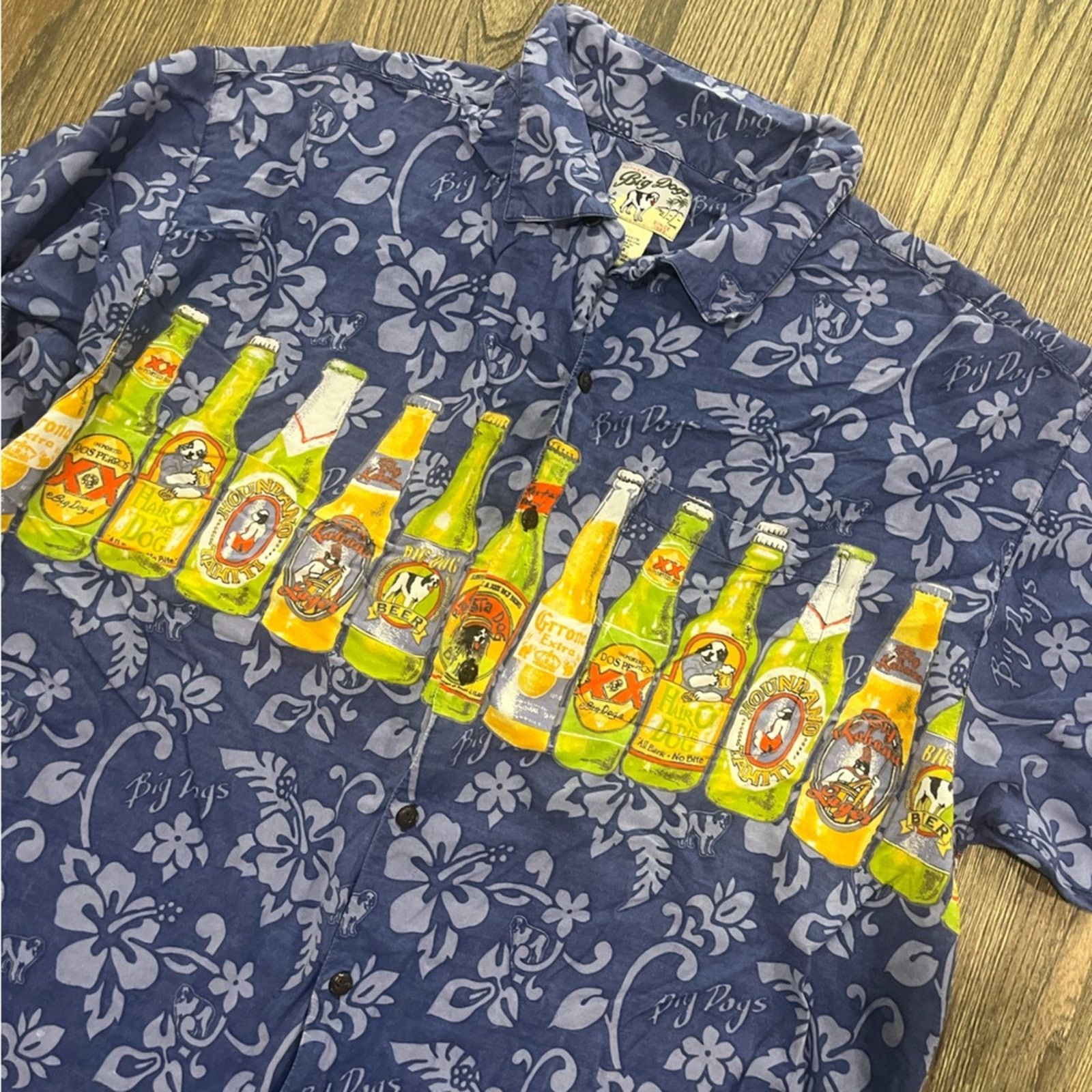 Big Dogs Big Dogs Shirt Hawaiian Button Up Beer Bottles Aloha Size 3X Size US XXL / EU 58 / 5 - 2 Thumbnail