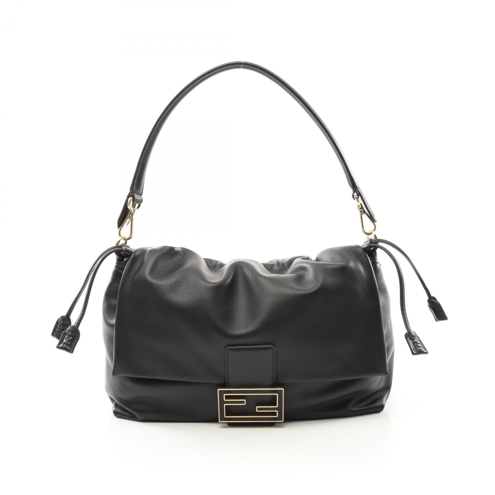 Fendi Mamma Bucket Large Shoulder Bag Leather Black, Women's