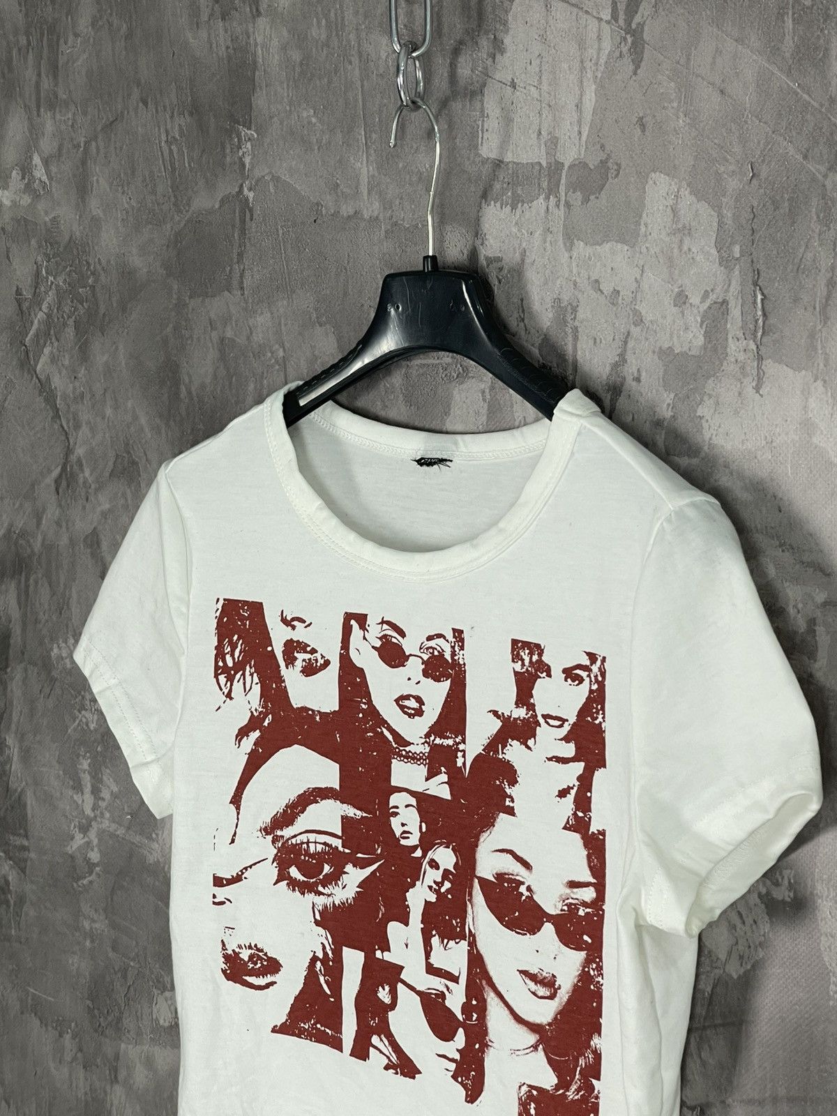 Hysteric Glamour × If Six Was Nine × Vintage VINTAGE Y2K GLAMOUR PRINTED FACE GIRL CROP TOP T SHIRT Size M / US 6-8 / IT 42-44 - 5 Thumbnail