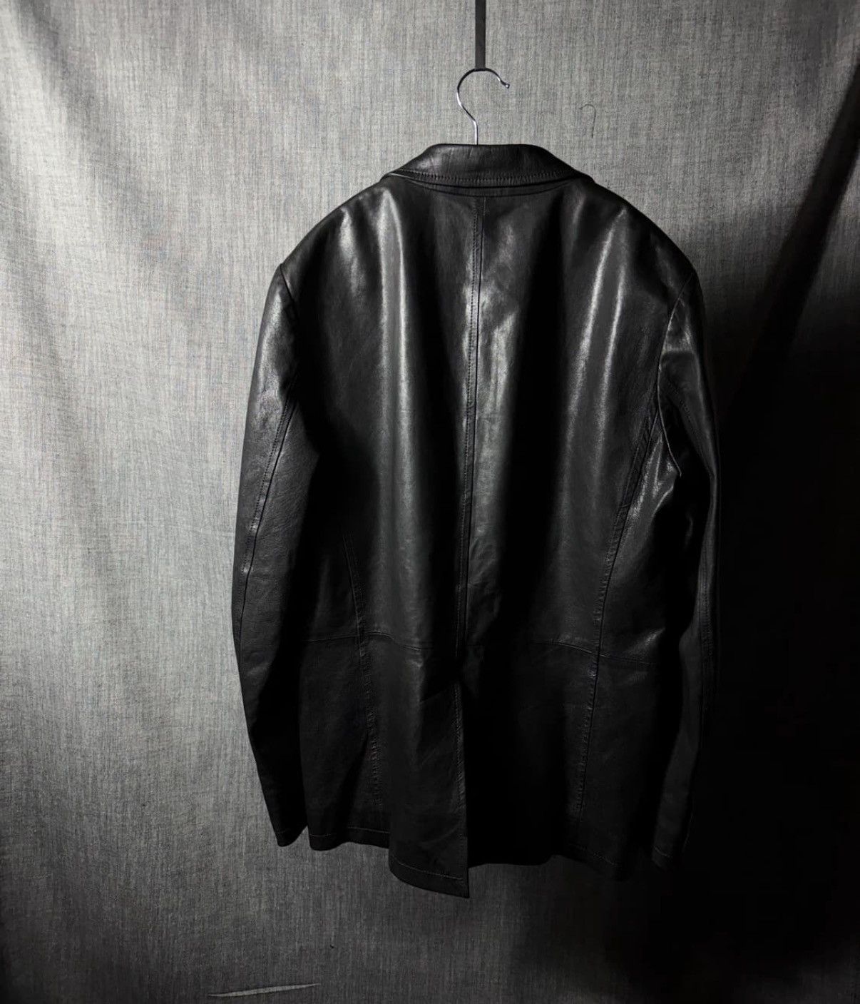 Prada PRADA LEATHER BLAZER JACKET Size US M / EU 48-50 / 2 - 2 Thumbnail