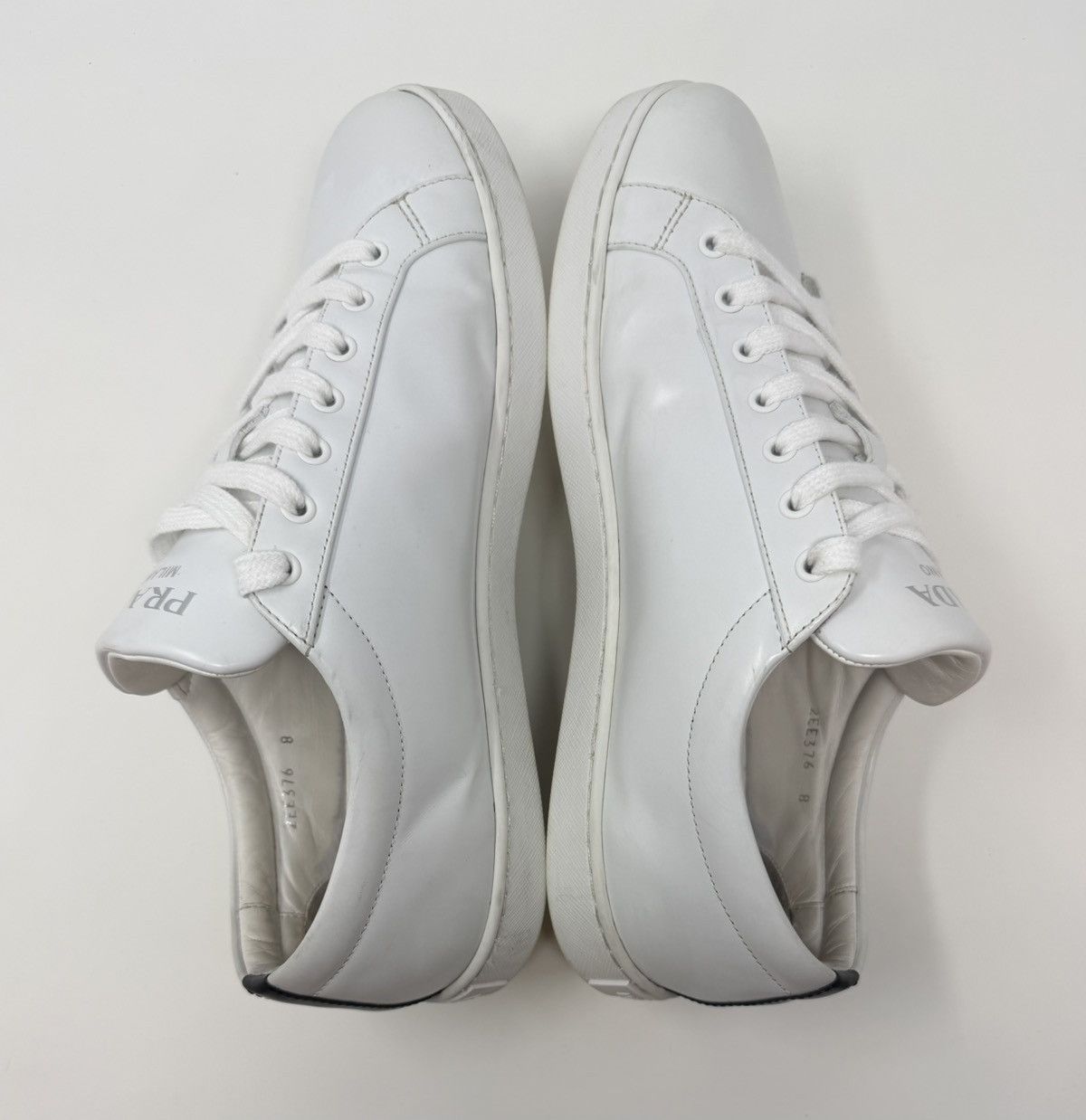 Prada Prada Brushed Leather Sneaker White Size US 9 / EU 42 - 4 Thumbnail