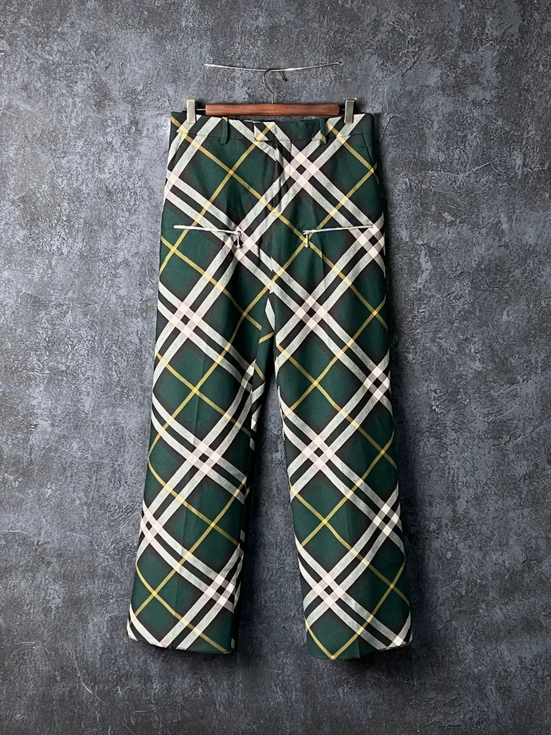 Burberry Burberry Wool Plaid Green Formal Trousers 40r Men Size 40R - 1 Thumbnail