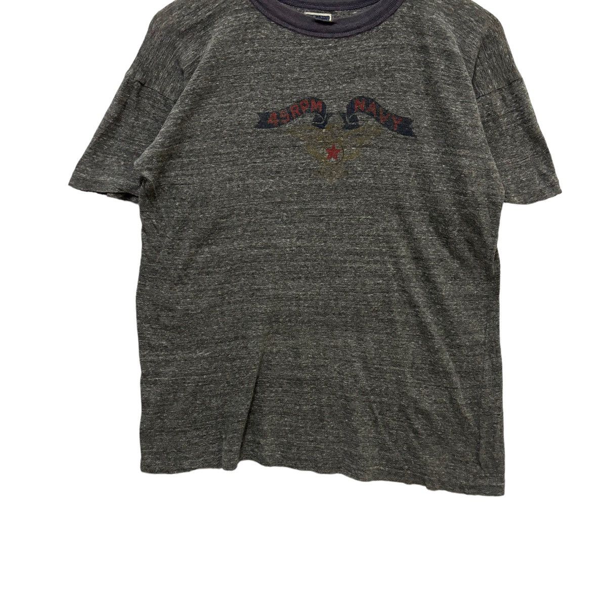 45rpm × Japanese Brand 45 Rpm Rip Off Navy Graphic Design Tshirt Size US L / EU 52-54 / 3 - 4 Thumbnail
