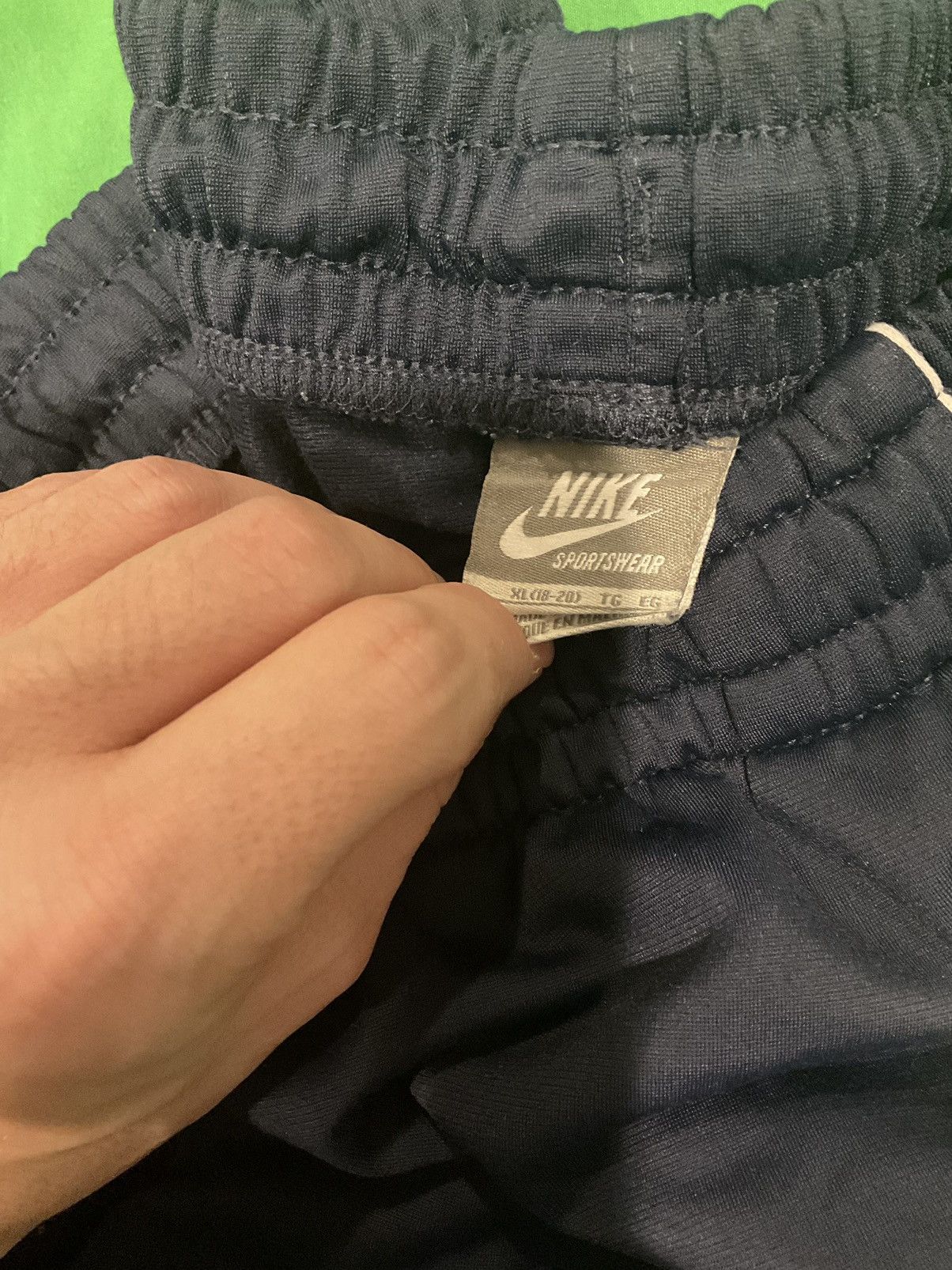 Nike × Vintage Vintage Nike Navy and white track pants Size 40" / US 18 - 2 Thumbnail