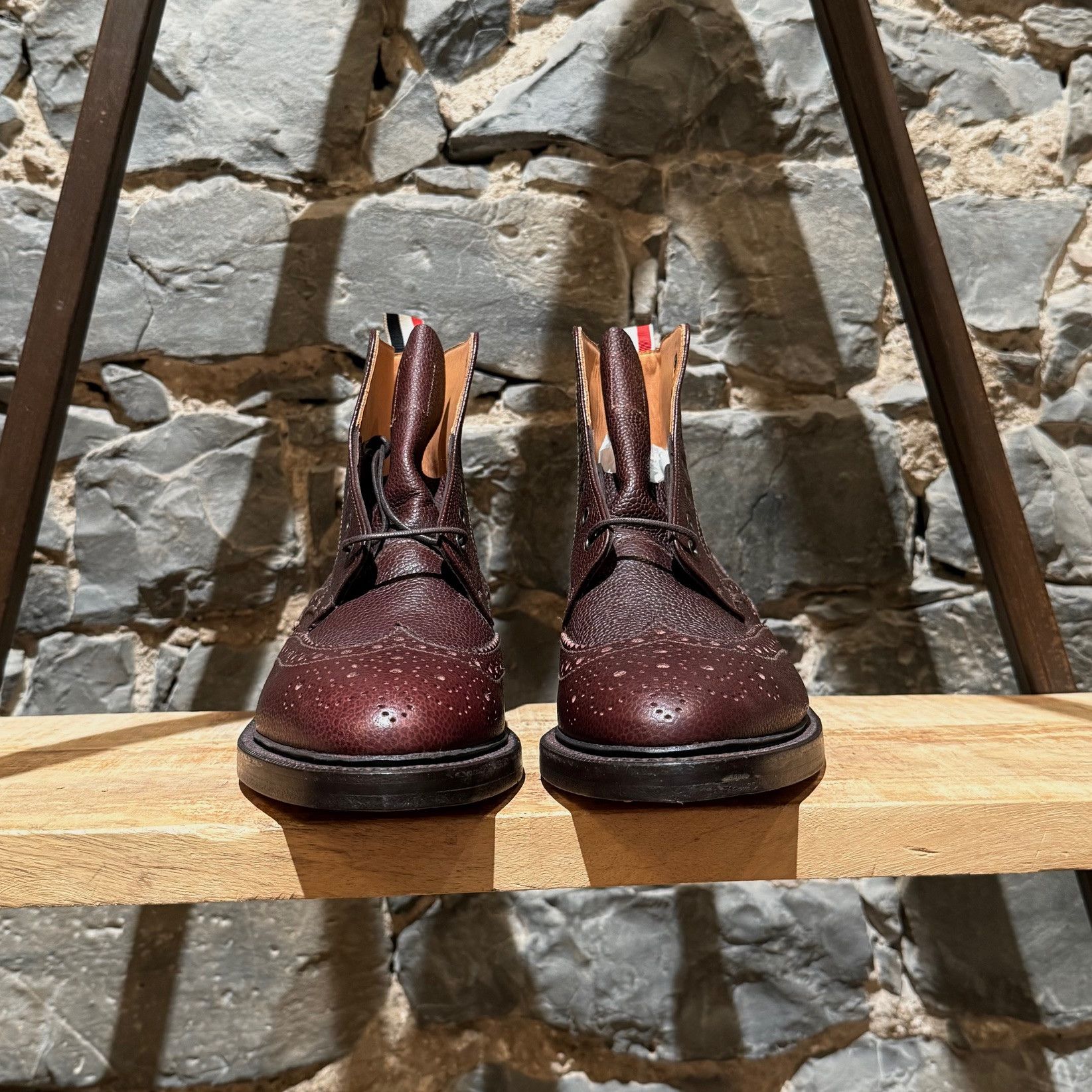 Thom Browne Thom Browne Burgundy Leather Wingtip Brogue Lace-up Boots Size US 9 / EU 42 - 2 Thumbnail