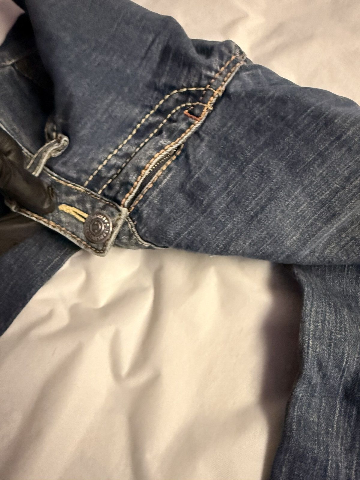 True Religion Vintage Y2K Stella Big T True Religion Aged Denim Jeans Size 30" / US 8 / IT 44 - 20 Thumbnail