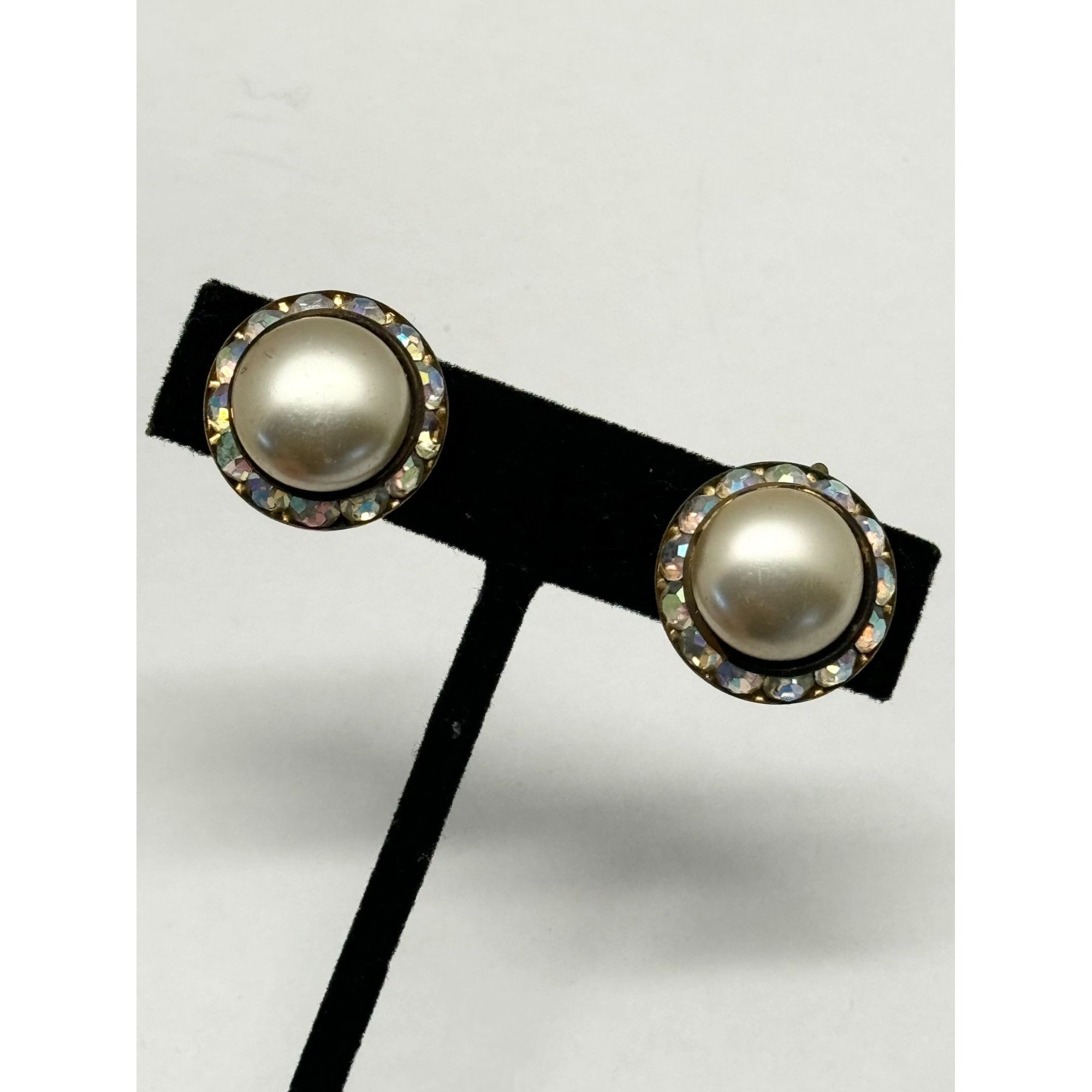 Vintage Vintage AB rhinestone pearl earrings Size ONE SIZE - 3 Thumbnail