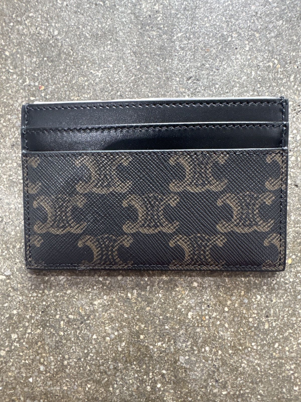 Celine CELINE LARGE CARD HOLDER IN TRIOMPHE CANVAS AND CALFSKIN Size ONE SIZE - 1 Thumbnail
