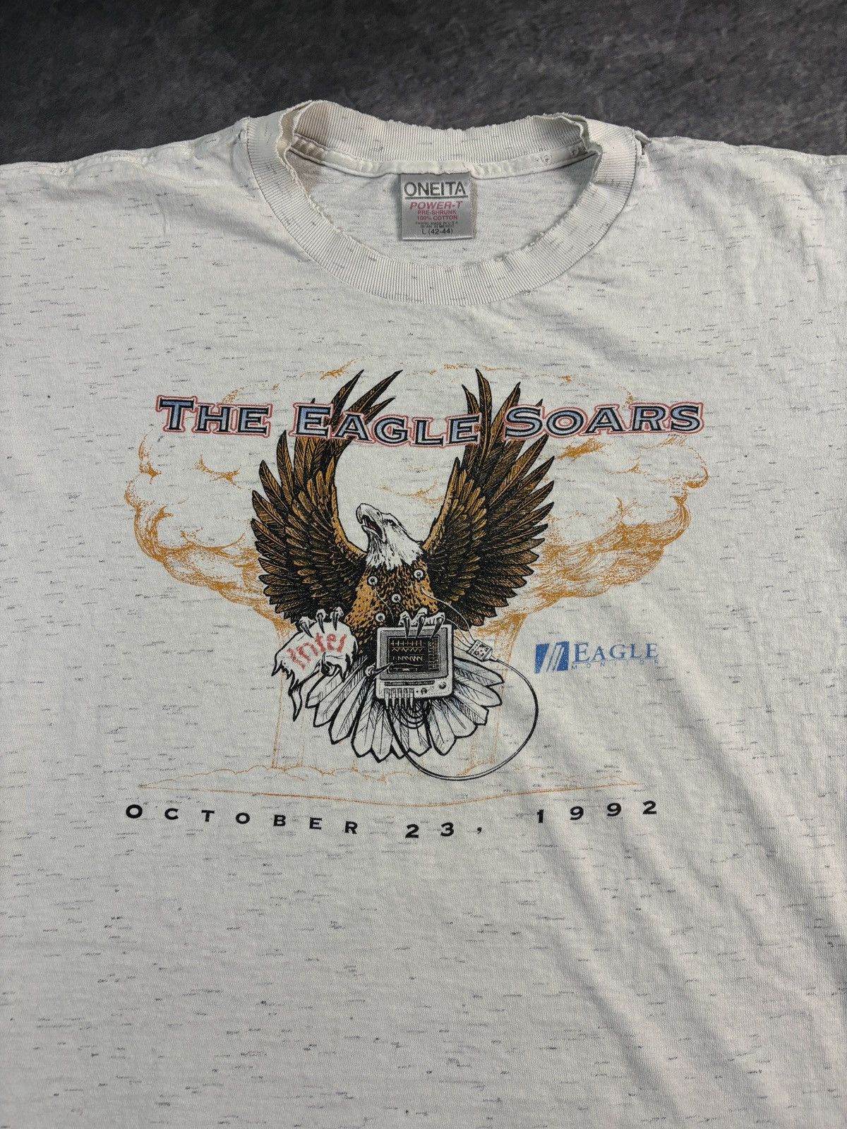 Vintage Vintage Thrashed Tee Eagle Motorcycle Harley Distressed USA Size US L / EU 52-54 / 3 - 3 Thumbnail