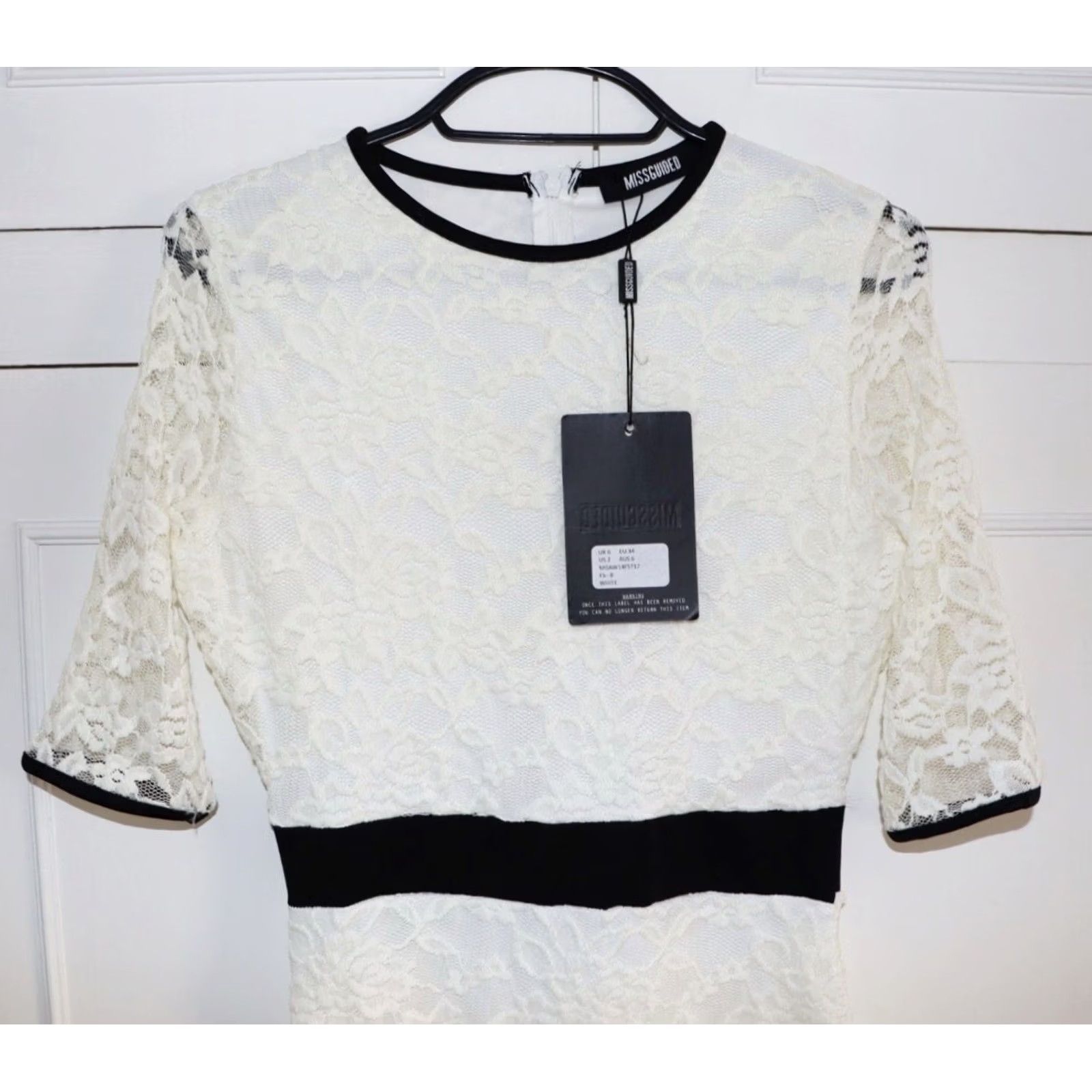 Missguided Missguided Lace Bodycon Dress UK 6 Women’s White NNWT BNWT Size M / US 6-8 / IT 42-44 - 3 Thumbnail