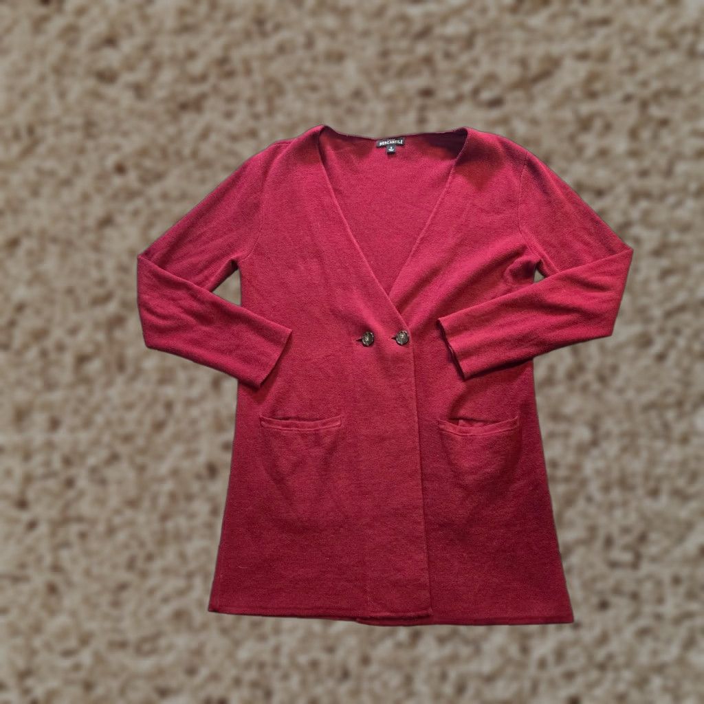 J.Crew J Crew Cardigan Womens Size Small Red Cotton Button Long Casual Size S / US 4 / IT 40 - 1 Thumbnail