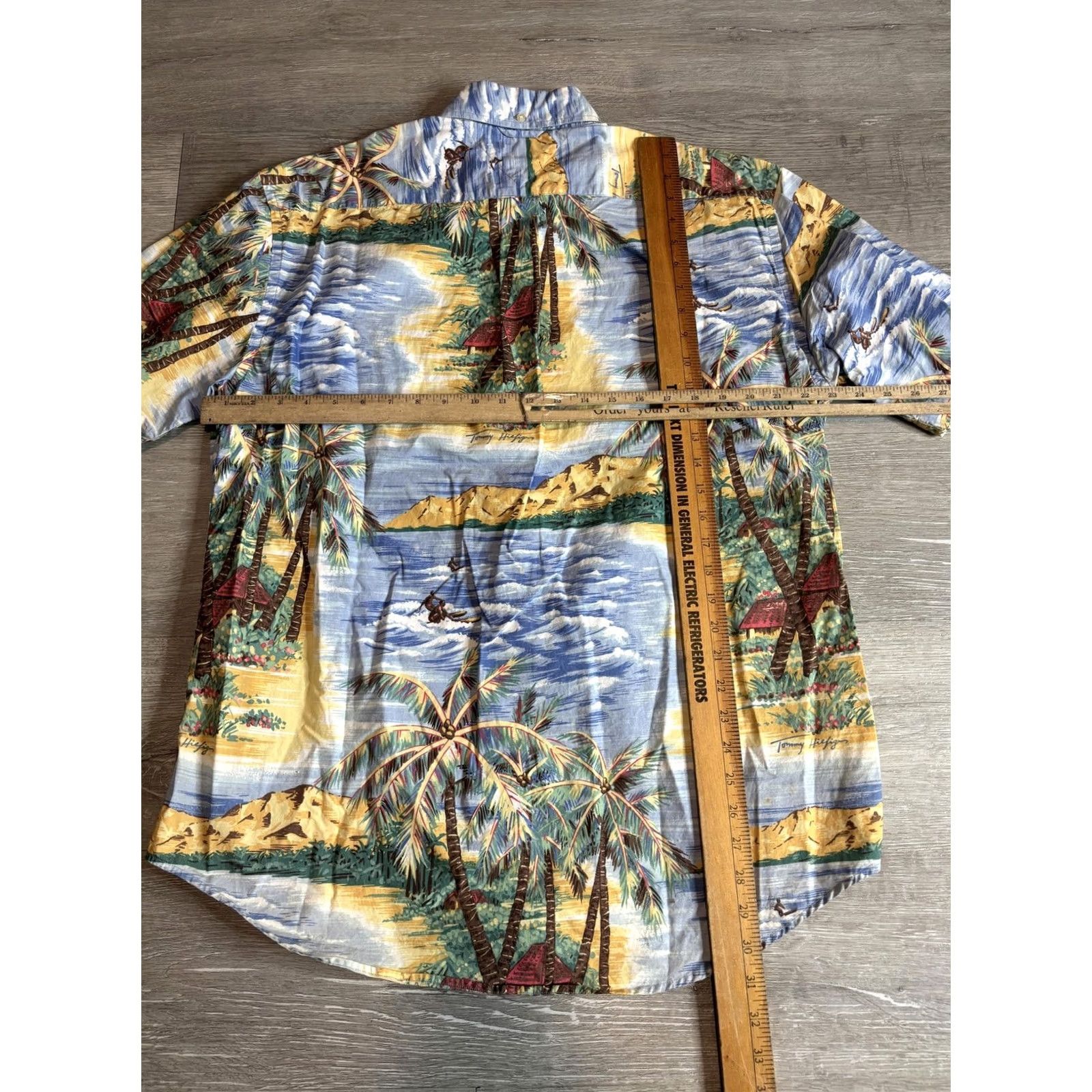 Tommy Hilfiger Tommy Hilfiger Mens Large Multicolor Hawaiian Beach Print Button Front Shirt Size US L / EU 52-54 / 3 - 6 Thumbnail