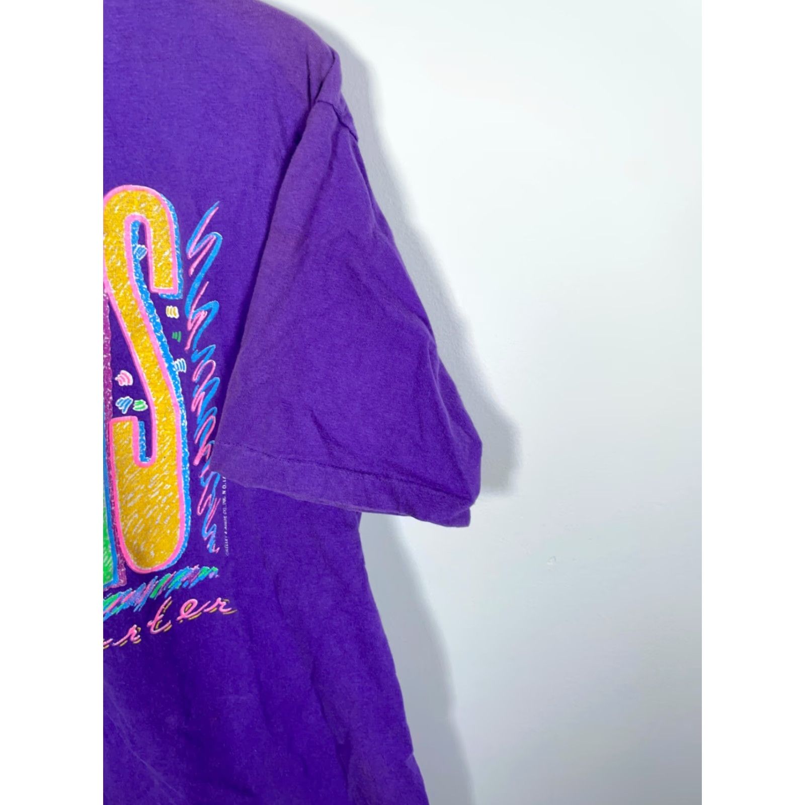 Hanes VINTAGE Hanes Beefy New Orleans T-Shirt Adult Large Purple Graphic Print Single Stitch 90s Mens Size US L / EU 52-54 / 3 - 7 Thumbnail