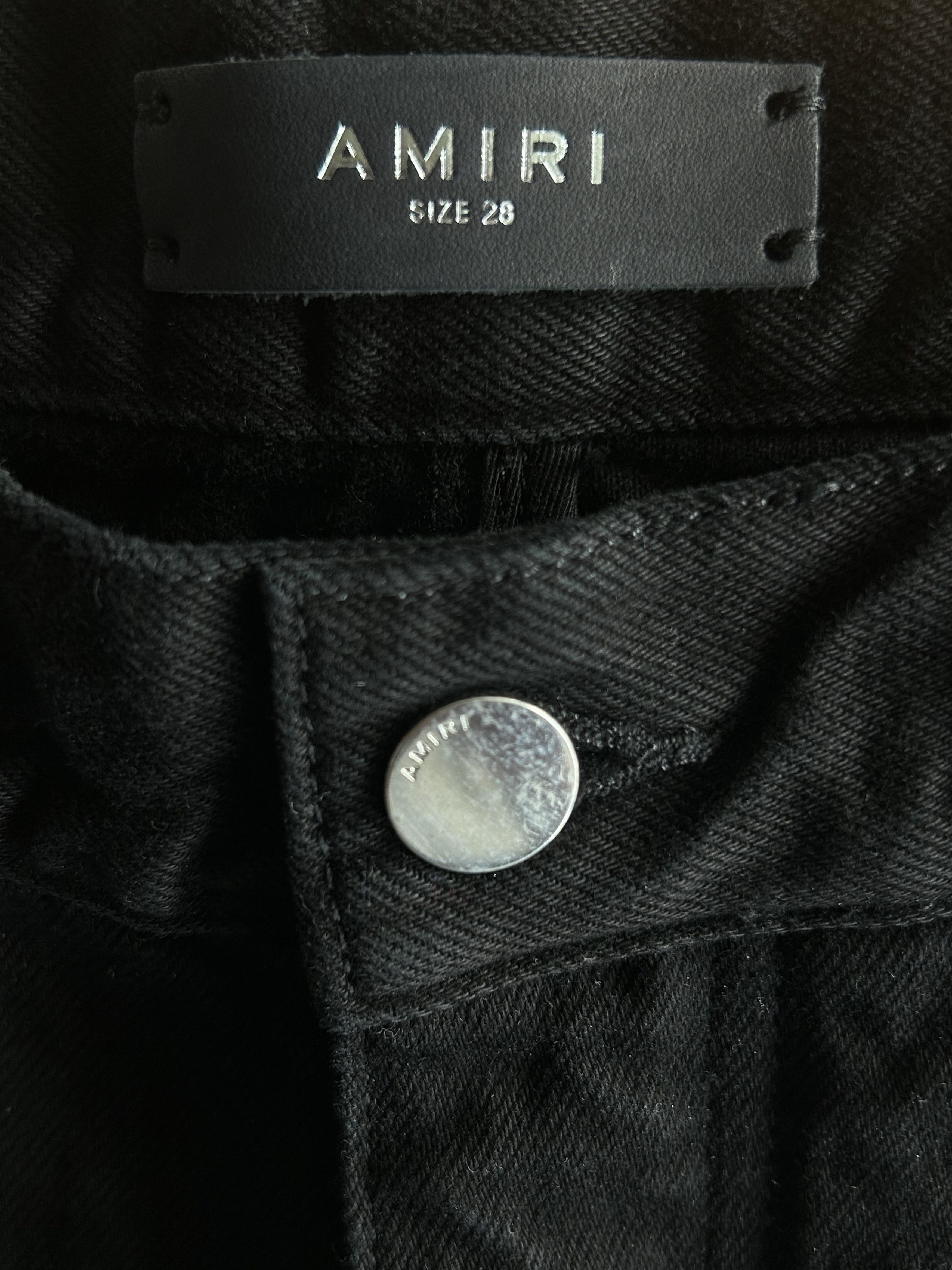 Amiri Amiri Black OD & White Arts District Logo Straight Jeans Size US 33 - 3 Thumbnail