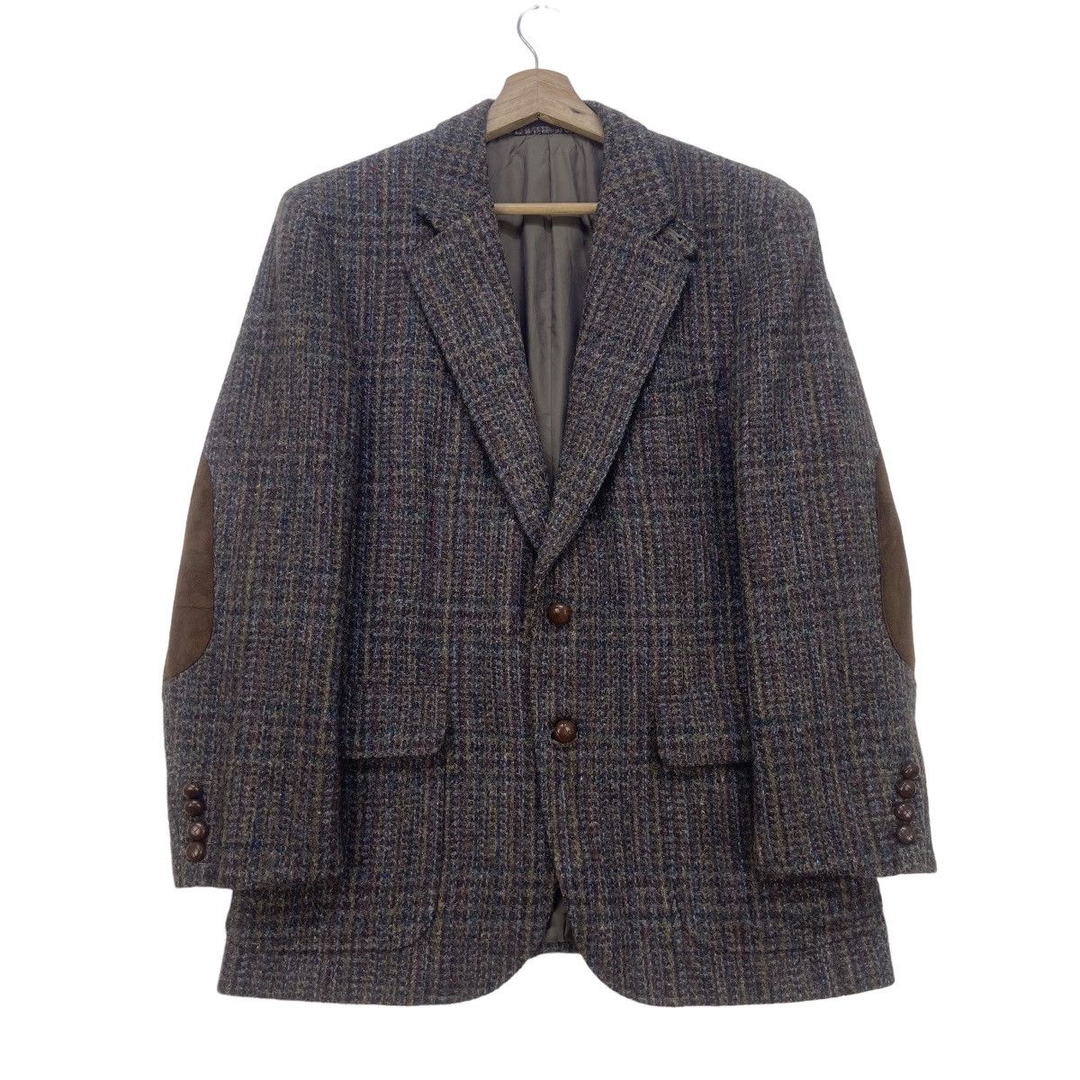 Harris Tweed Vintage Hariss Tweed X Cavarly Patchwork Wool Coat Size US S / EU 44-46 / 1 - 2 Thumbnail