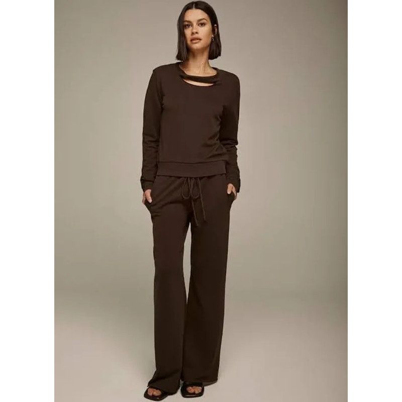 REVOLVE $154 New Lanston Brown Wide Leg Drawstring Sweatpants Small Size 28" / US 6 / IT 42 - 1 Thumbnail