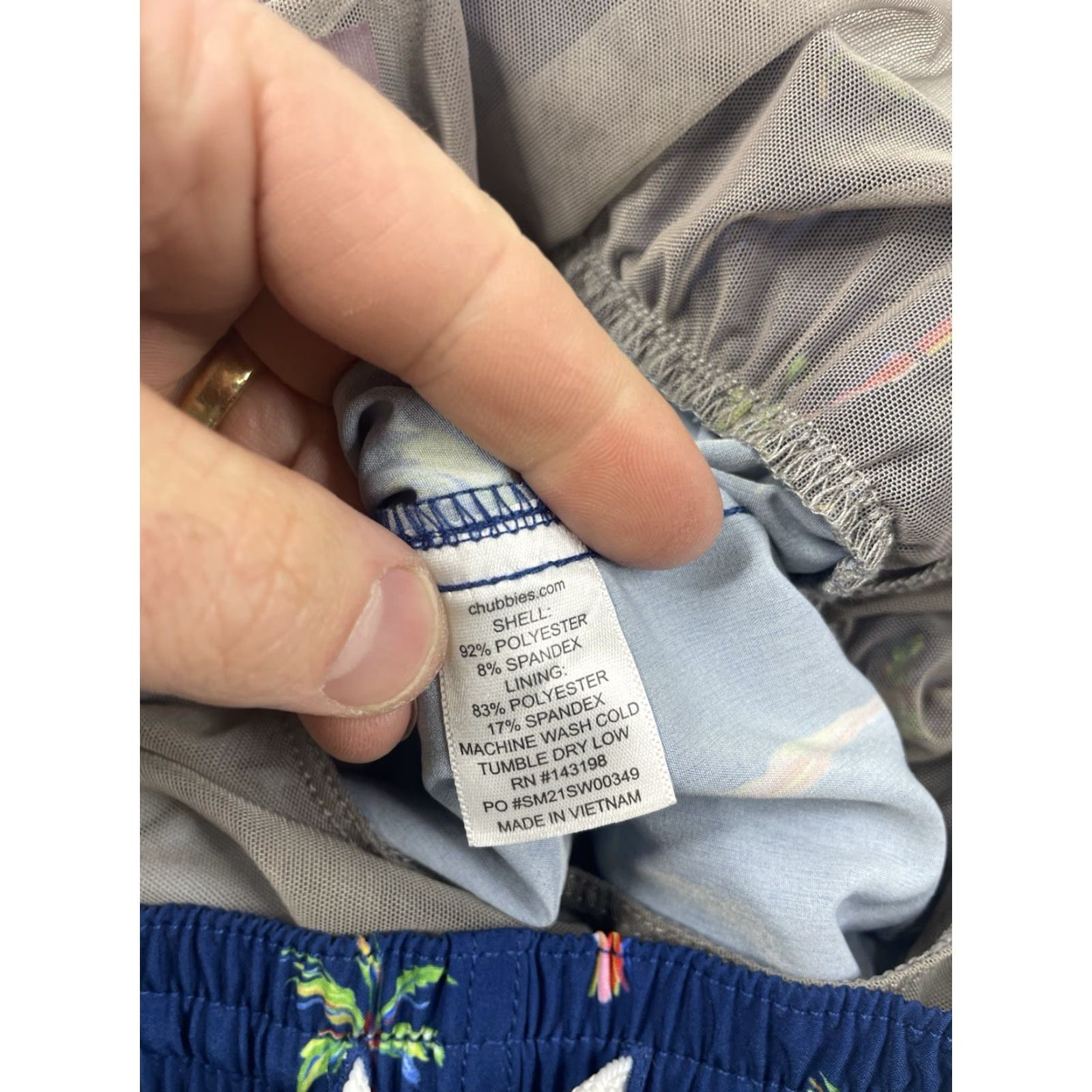 Chubbies Chubbies The Tree Myself And I’s 7” Classic Swim Trunks Board Shorts Mens Large L Blue Classic Surfing Swimming Trunks Mens Size US 33 - 3 Thumbnail