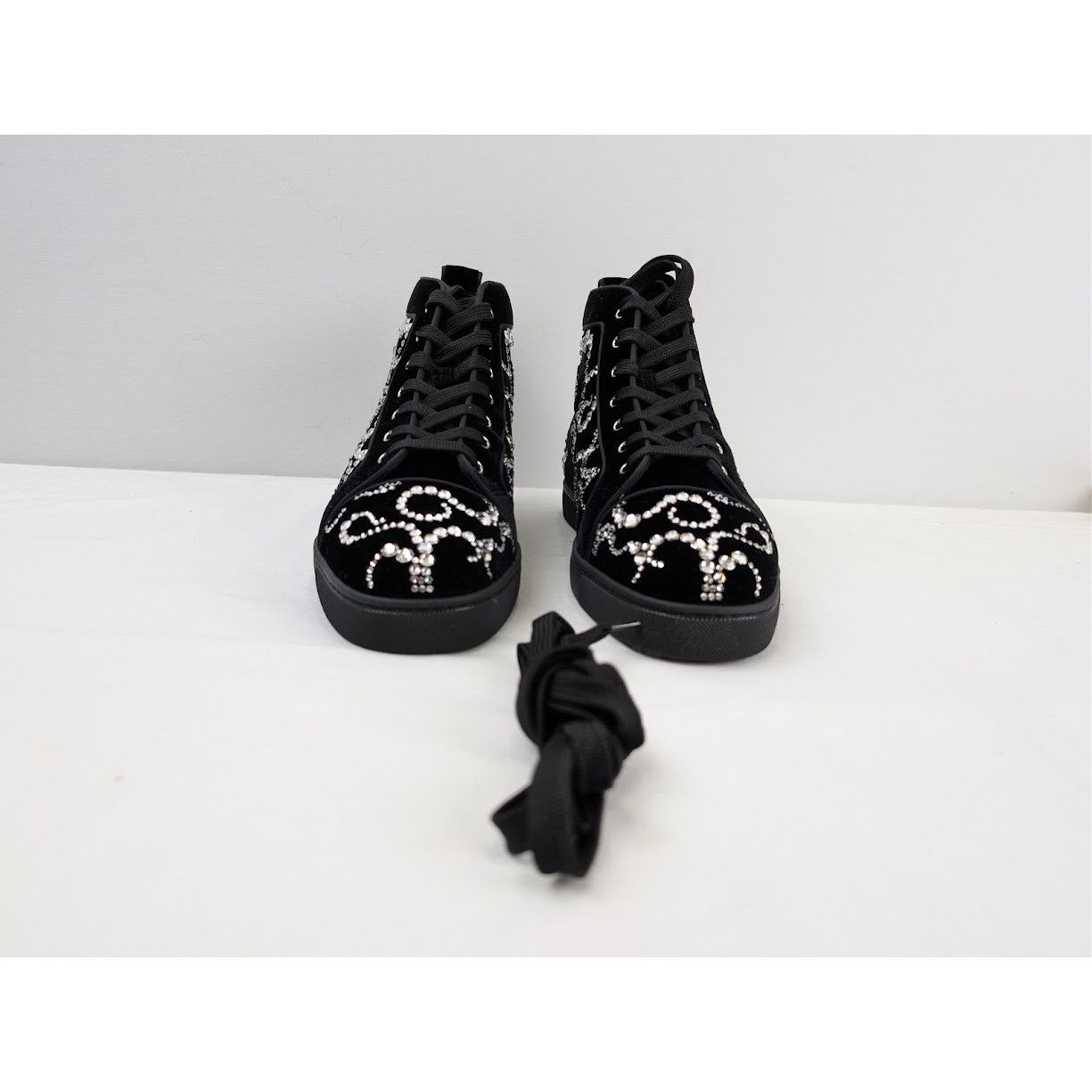 Christian Louboutin o1rshd1 Octolouis Strass Sneakers in Black/Crystal Size US 12 / EU 45 - 8 Thumbnail