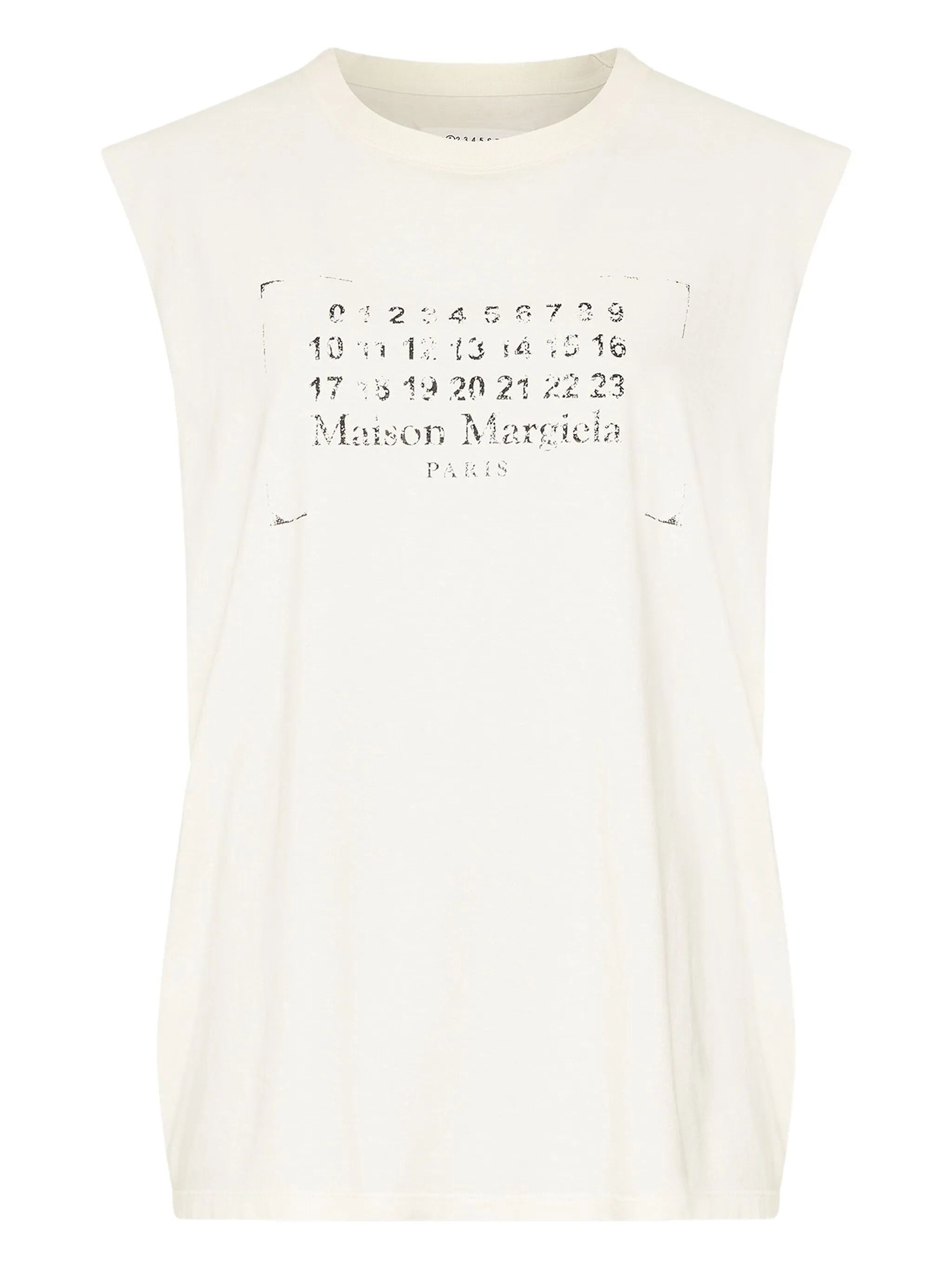 Maison Margiela o1w1db10526 Cotton Tank Top in Ivory Size M / US 6-8 / IT 42-44 - 1 Thumbnail