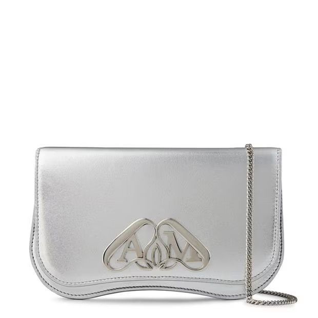 Alexander McQueen o1g2r1mq0824 Size: OS / Seal Phone Pouch in Light Silver Size ONE SIZE - 1 Thumbnail
