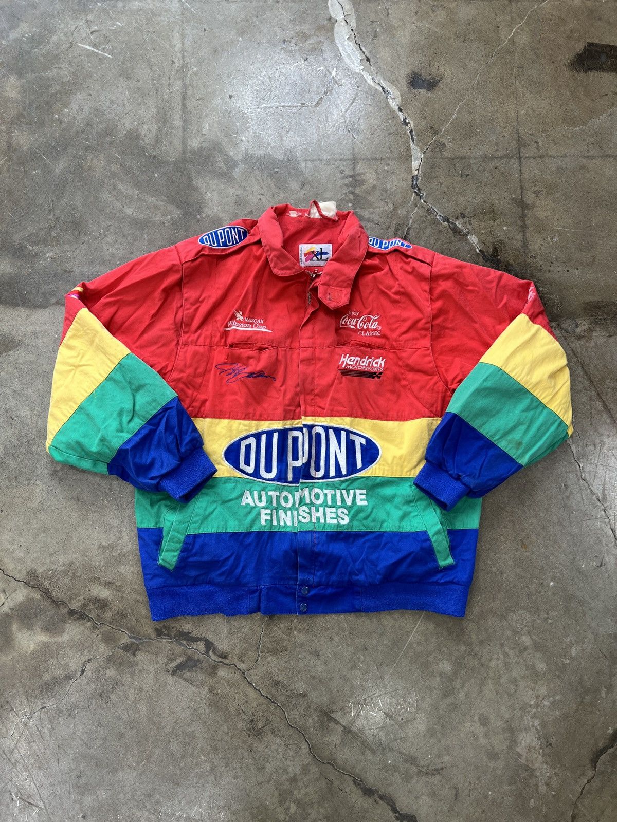 NASCAR × Vintage Vintage Jeff Gordon NASCAR DuPont Rainbow Jacket Sz. XL Size US XL / EU 56 / 4 - 2 Thumbnail