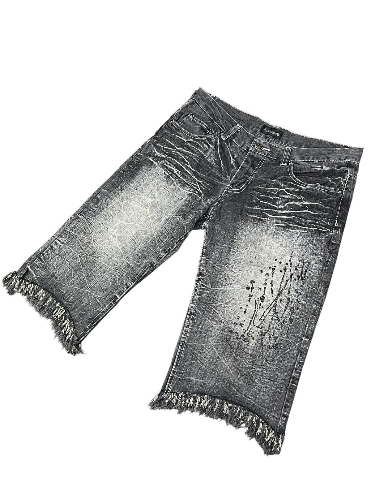 LOWBOX Lowbox Grunge Distressed Paint Splatter Denim Shorts Size US 31 - 4 Thumbnail