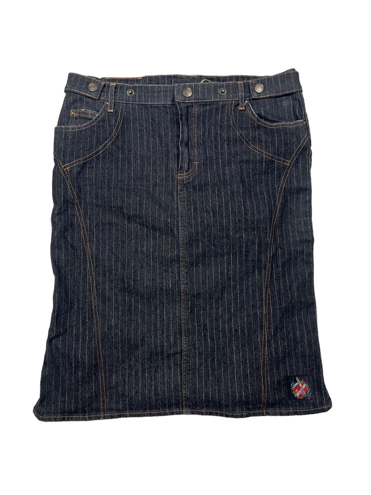 Just Cavalli Vintage y2k Just Cavalli Denim Skirt Ed Hardy Style Size 30" / US 8 / IT 44 - 1 Thumbnail