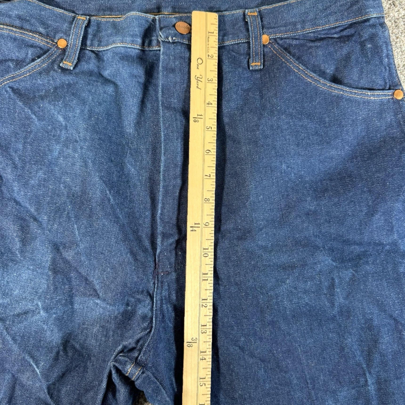 Wrangler VINTAGE Wrangler 36X35 Jeans Denim Blue Mens Regular Wide Straight Cowboy Western Workwear 90s 13MWZ Rodeo Cowboy Cut Pockets 90s Theme Size US 36 / EU 52 - 3 Thumbnail