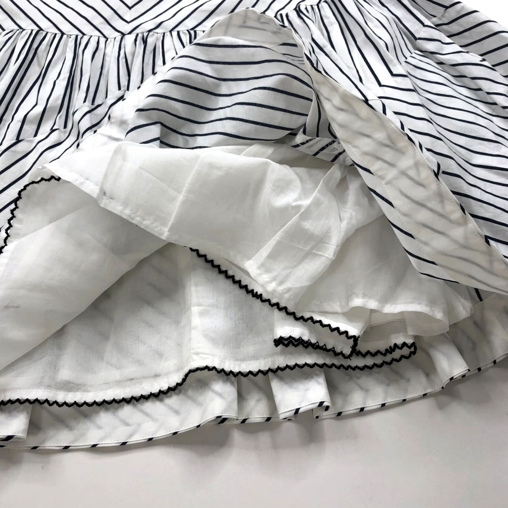 Anthropologie Maeve Anthropologie Skirt Mini 4 Blue Zip Ruffle 20-in Fluffy 26In Waist Cotton Solid Women's Size 27" / US 4 / IT 40 - 4 Thumbnail