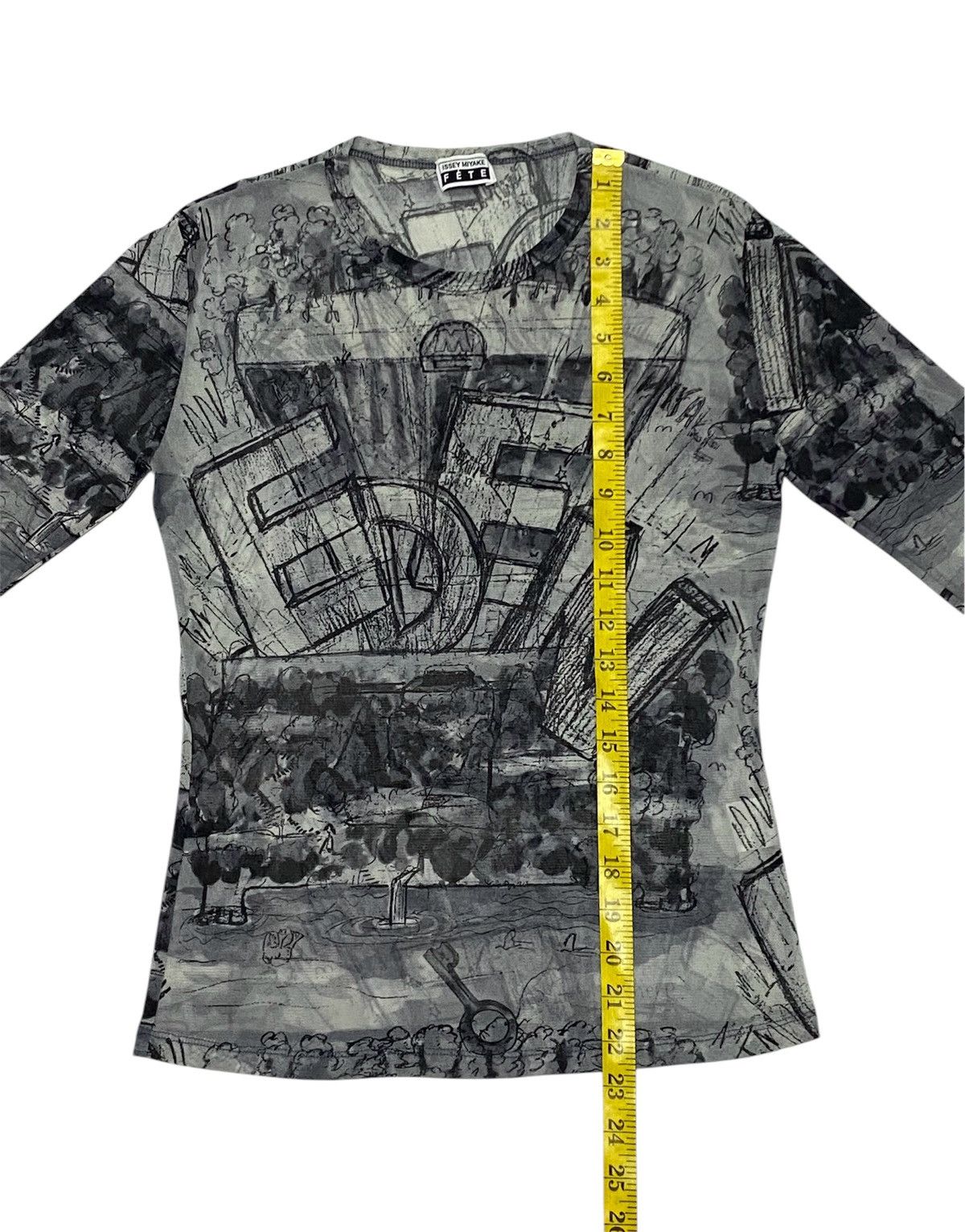 Issey Miyake 1998 Issey Miyake Fete Eden Sketch Graphic Mesh Top Size M / US 6-8 / IT 42-44 - 17 Thumbnail