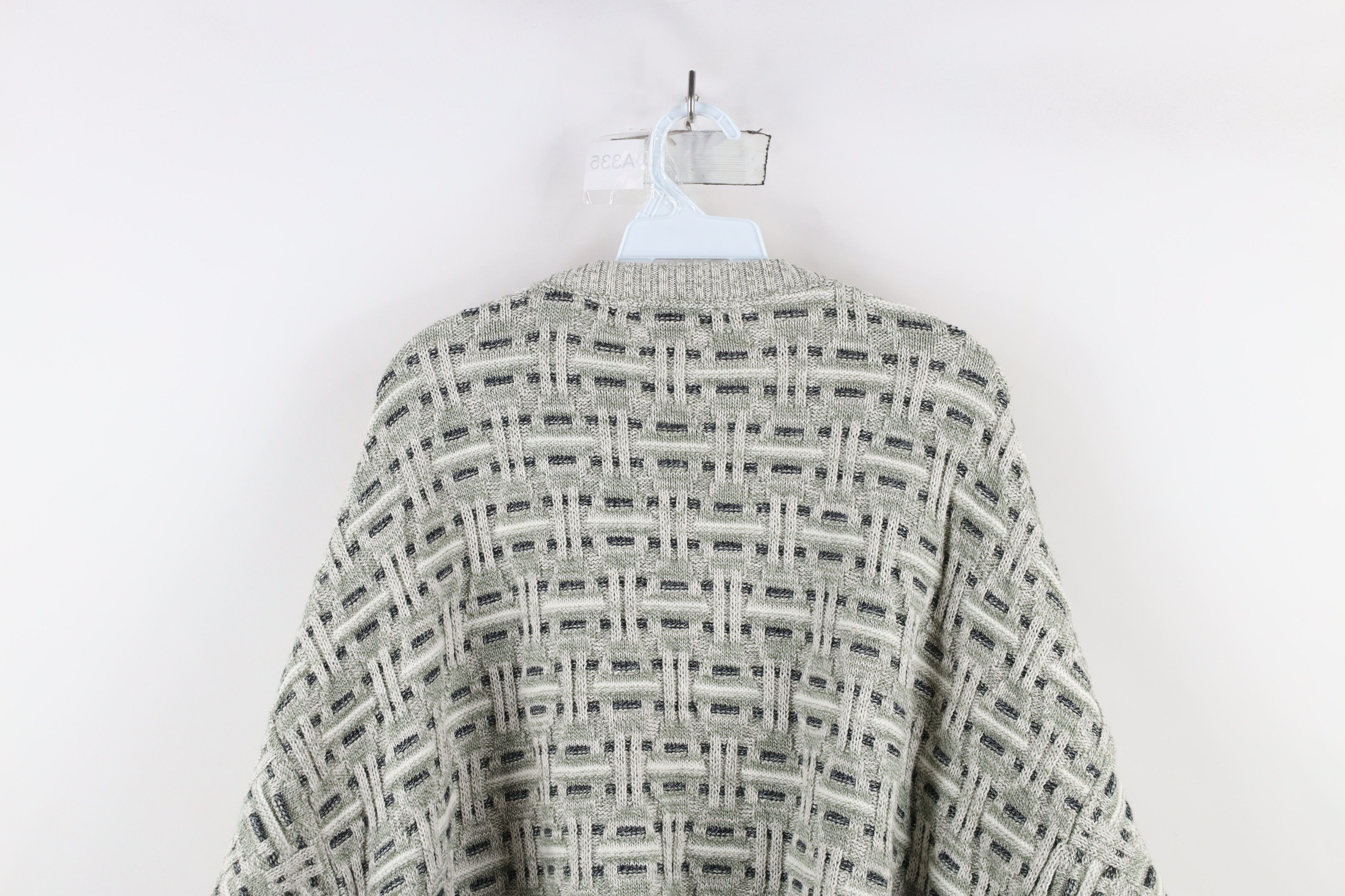 Vintage Vintage 90s Streetwear Cross Weave Knit Crewneck Sweater Size US XXL / EU 58 / 5 - 9 Thumbnail