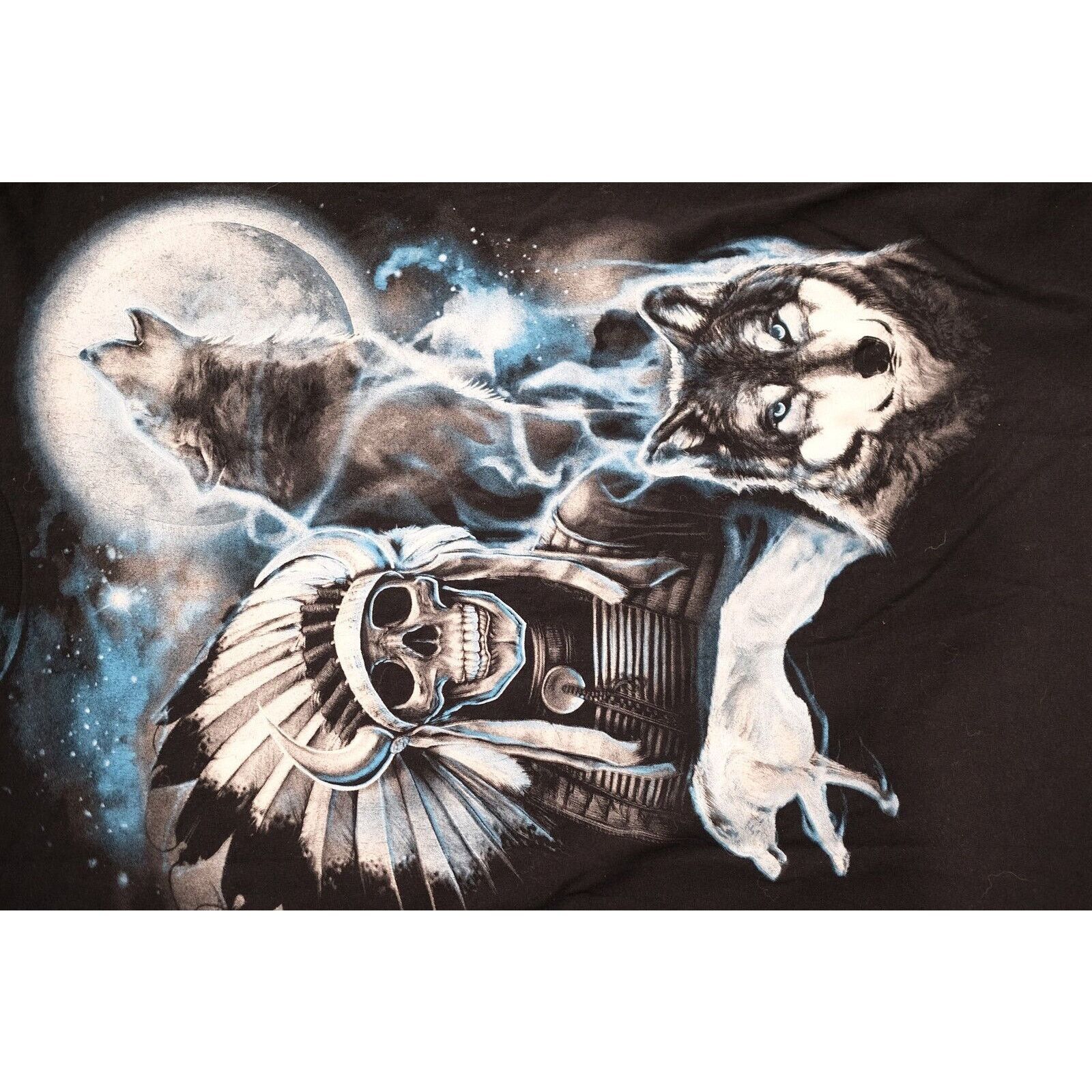 Other Vintage 90s Skull Wolf Nature Moon Shirt Mens Large Graphic Size US L / EU 52-54 / 3 - 4 Thumbnail
