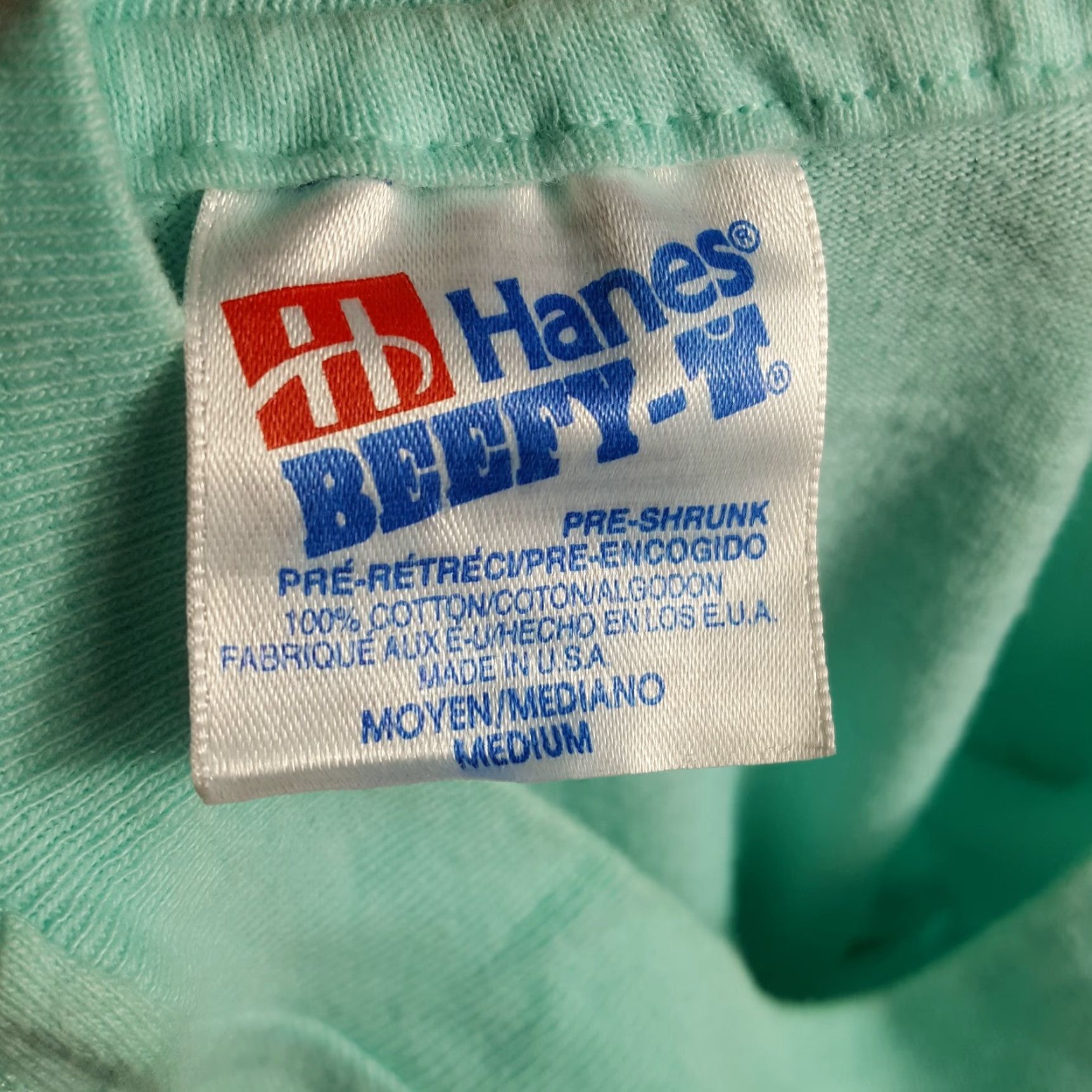 Hanes Vintage Hanes Men's T-Shirt S Blue Tropical Beach 90s 00s Y2K USA Made Crew Neck Short Sleeve Size US S / EU 44-46 / 1 - 6 Thumbnail