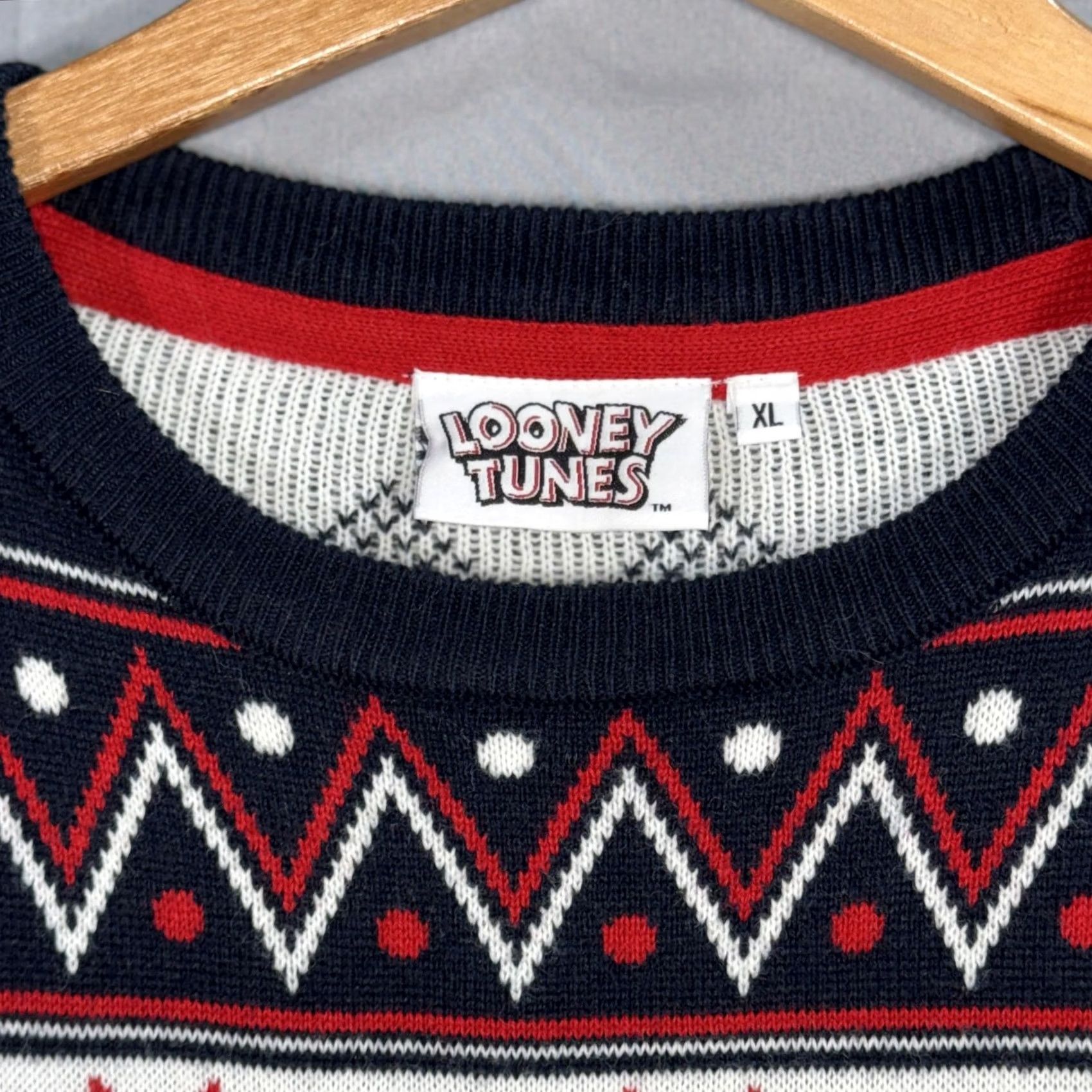 Vintage Looney Tunes Sweater Mens XL Blue Tasmanian Devil Ugly Christmas Knit Pullover Size US XL / EU 56 / 4 - 4 Thumbnail