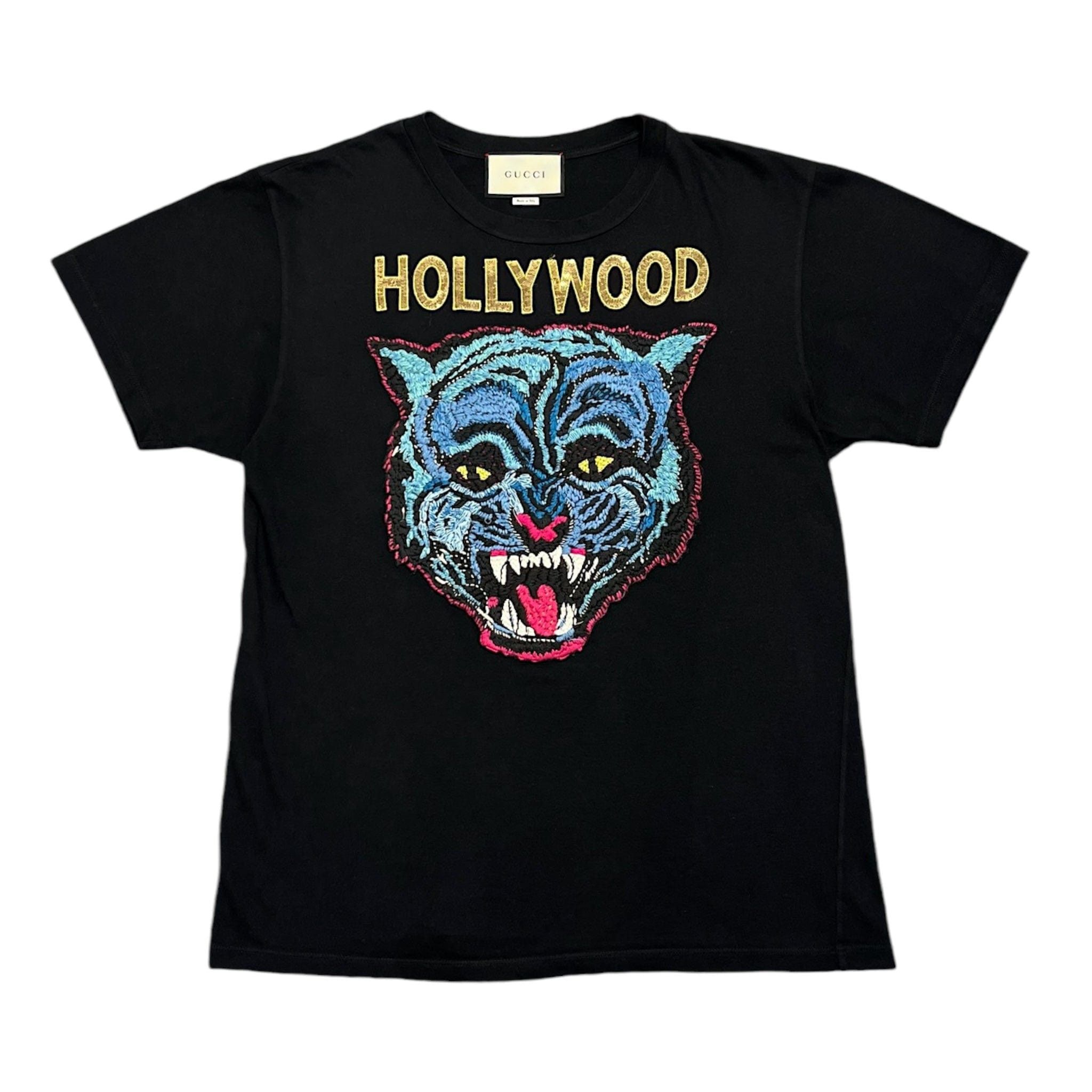 Gucci Hollywood Tiger Emboridered Short Sleeve Tee Shirt Black Size US XL / EU 56 / 4 - 1 Thumbnail