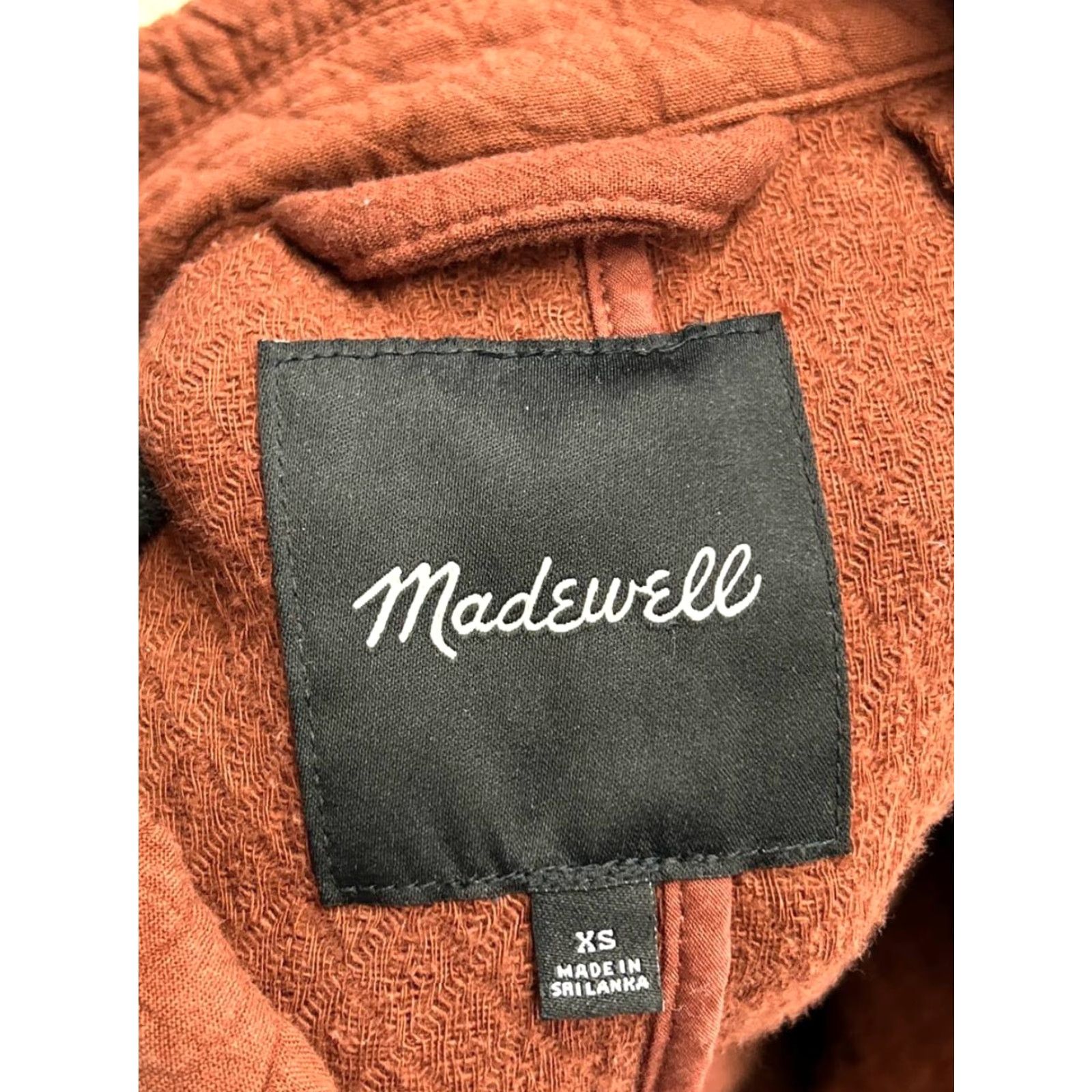 Madewell VINTAGE Madewell Diamond Jacquard Shaw Blazer Jacket Womens XS Brown Cotton Regular Fit Size XS / US 0-2 / IT 36-38 - 4 Thumbnail