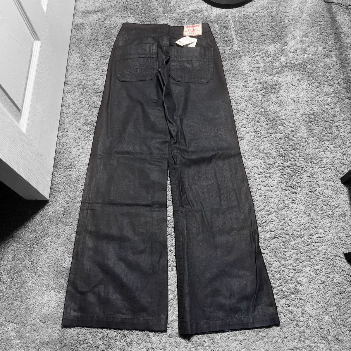 Japanese Brand × True Religion True Religion Flared Paint Coated Black Pants Size 23" - 2 Thumbnail