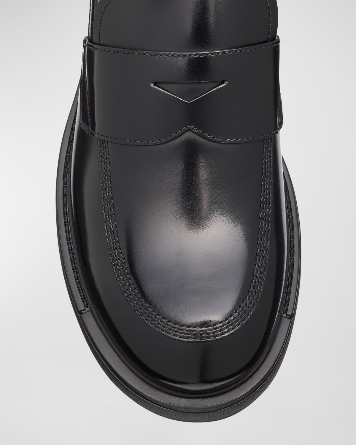Prada o1la1rc1a0925 Diapason Leather Penny Loafers in Black Size US 9 / EU 42 - 5 Thumbnail