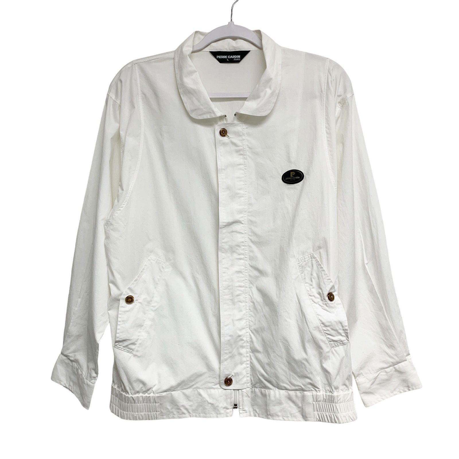 Pierre Cardin Vintage Pierre Cardin White Zip Up Snap Button Light Jacket Size US L / EU 52-54 / 3 - 1 Thumbnail