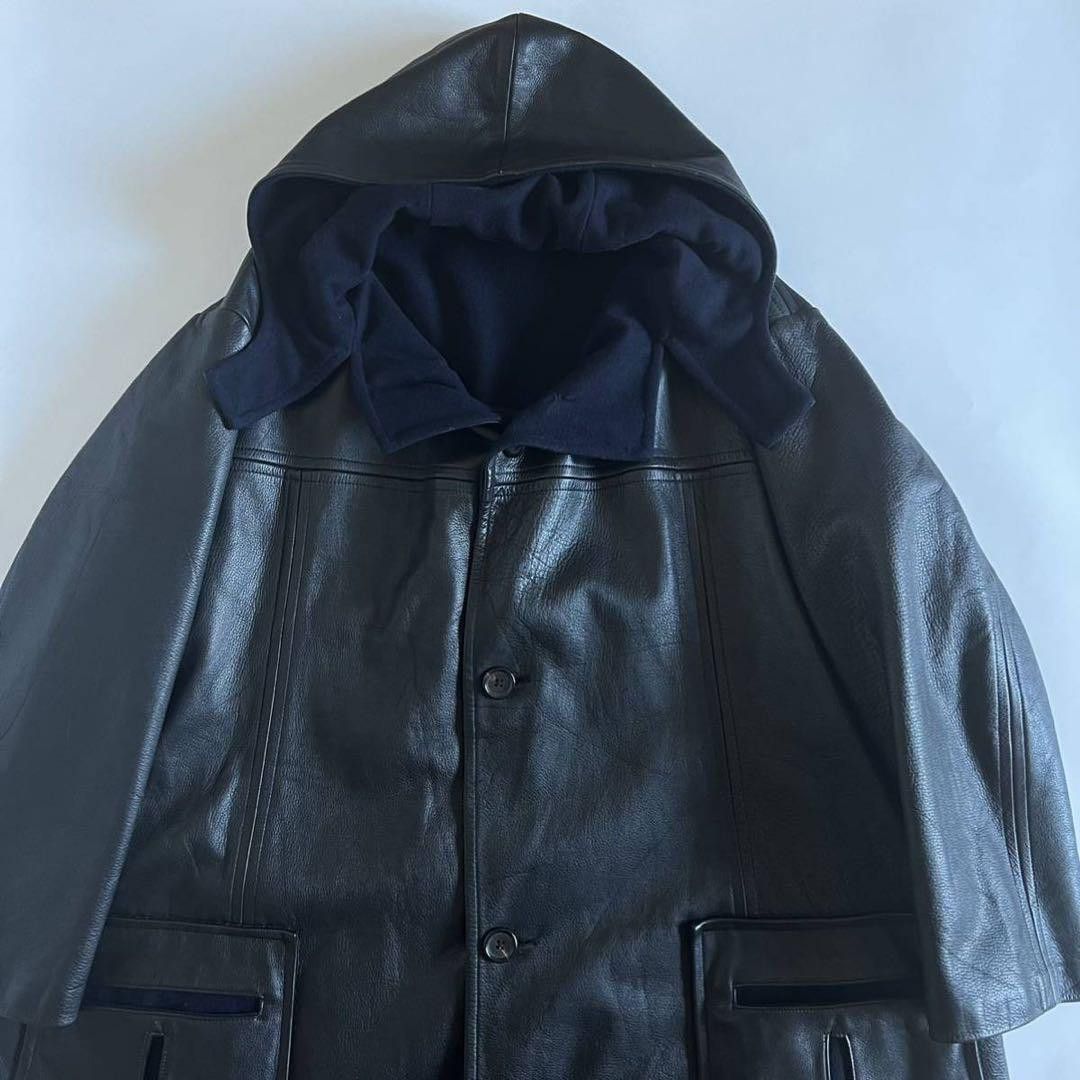 Yohji Yamamoto Yohji Yamamoto POUR HOMME leather hood coat Size US L / EU 52-54 / 3 - 3 Thumbnail